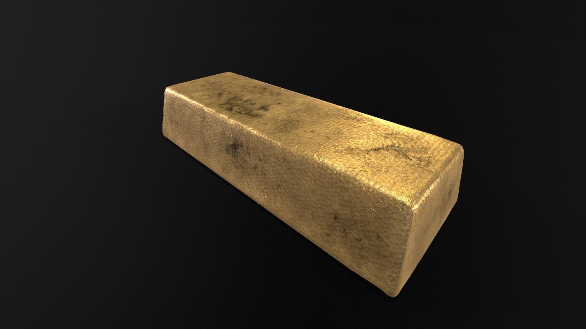 Gold Ingot Nugget and Coin Low-poly 3D model_20
