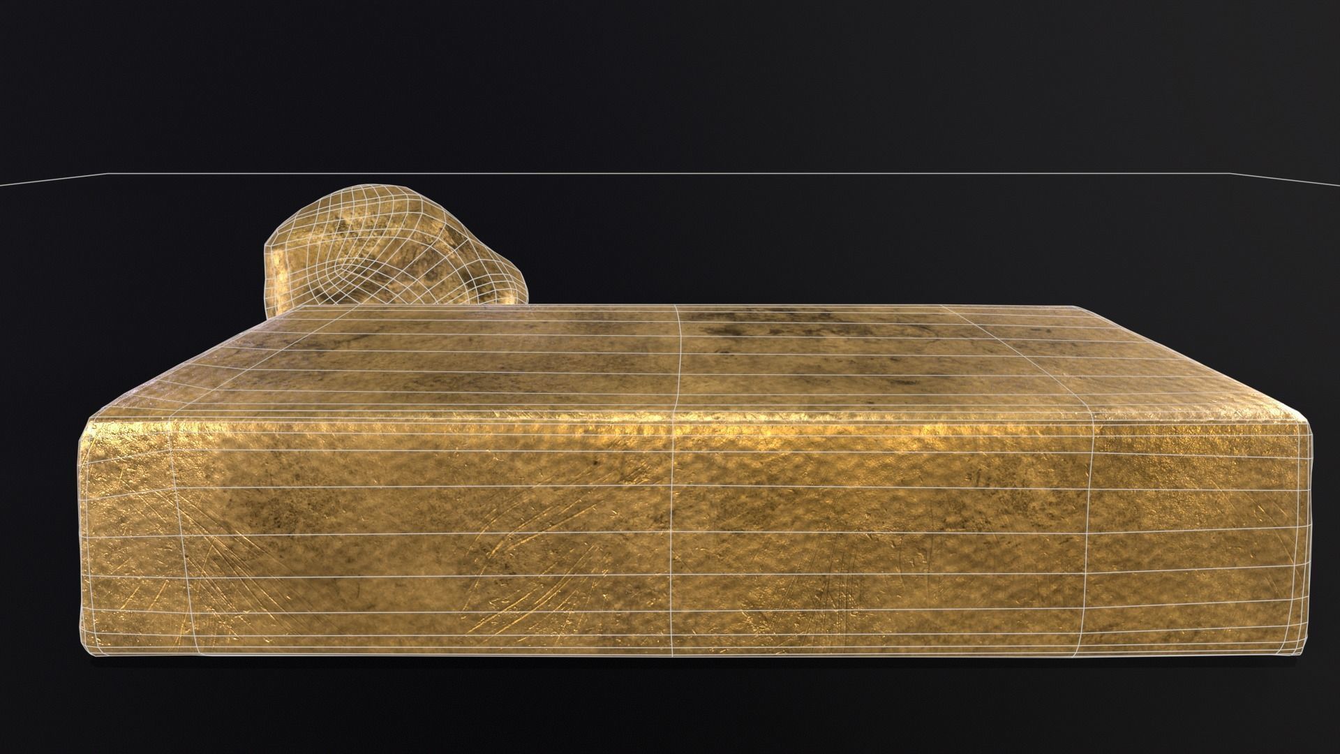 Gold Ingot Nugget and Coin Low-poly 3D model_15