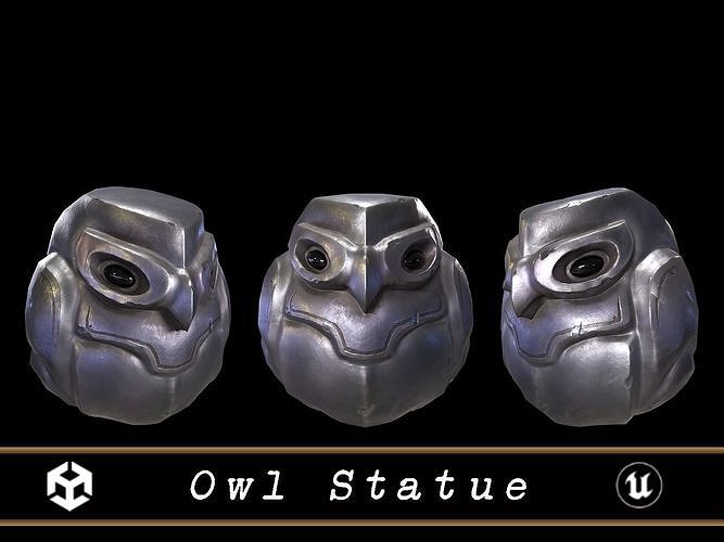 Owl Statue Free low-poly 3D model