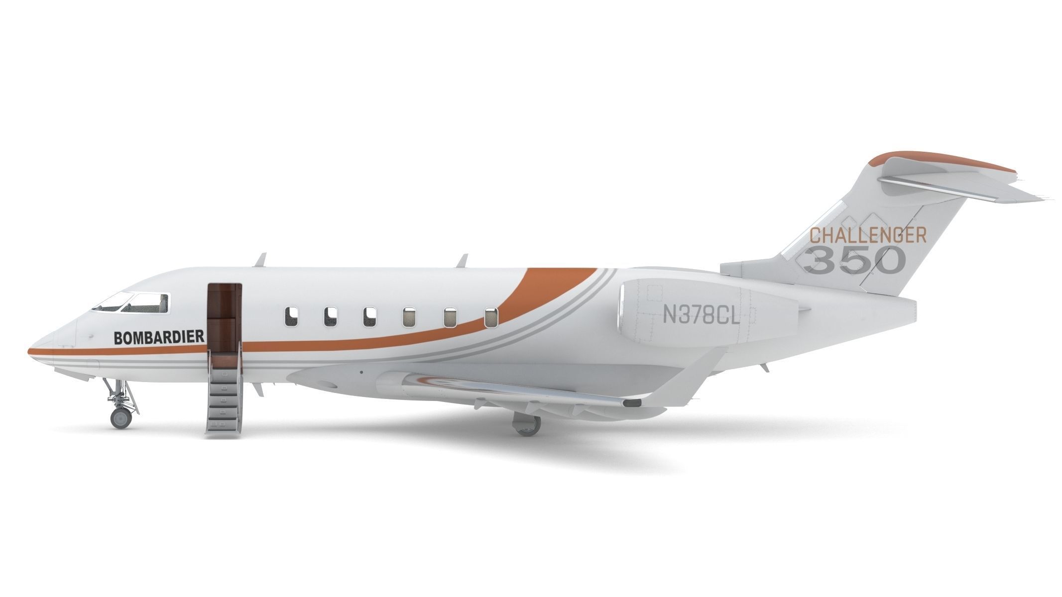 Bombardier Challenger 350 with Interior and Cockpit 3D model_8