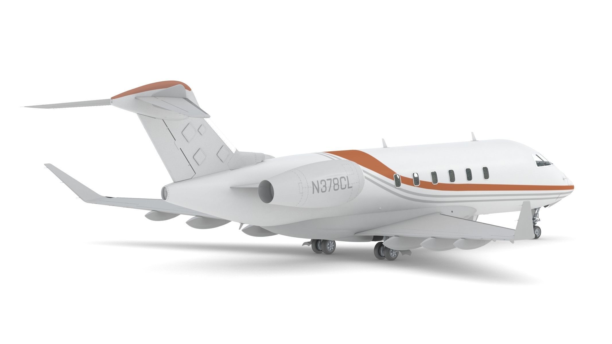 Bombardier Challenger 350 with Interior and Cockpit 3D model_10