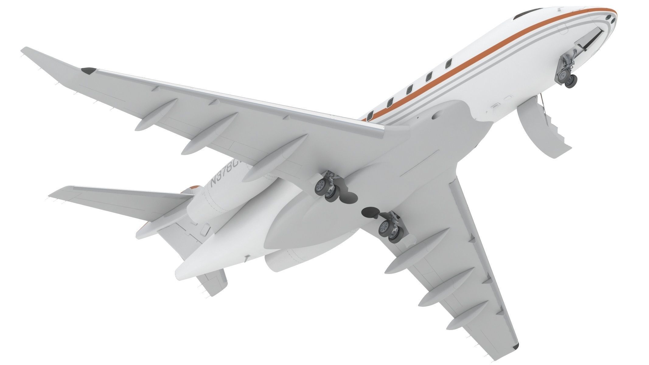 Bombardier Challenger 350 with Interior and Cockpit 3D model_7