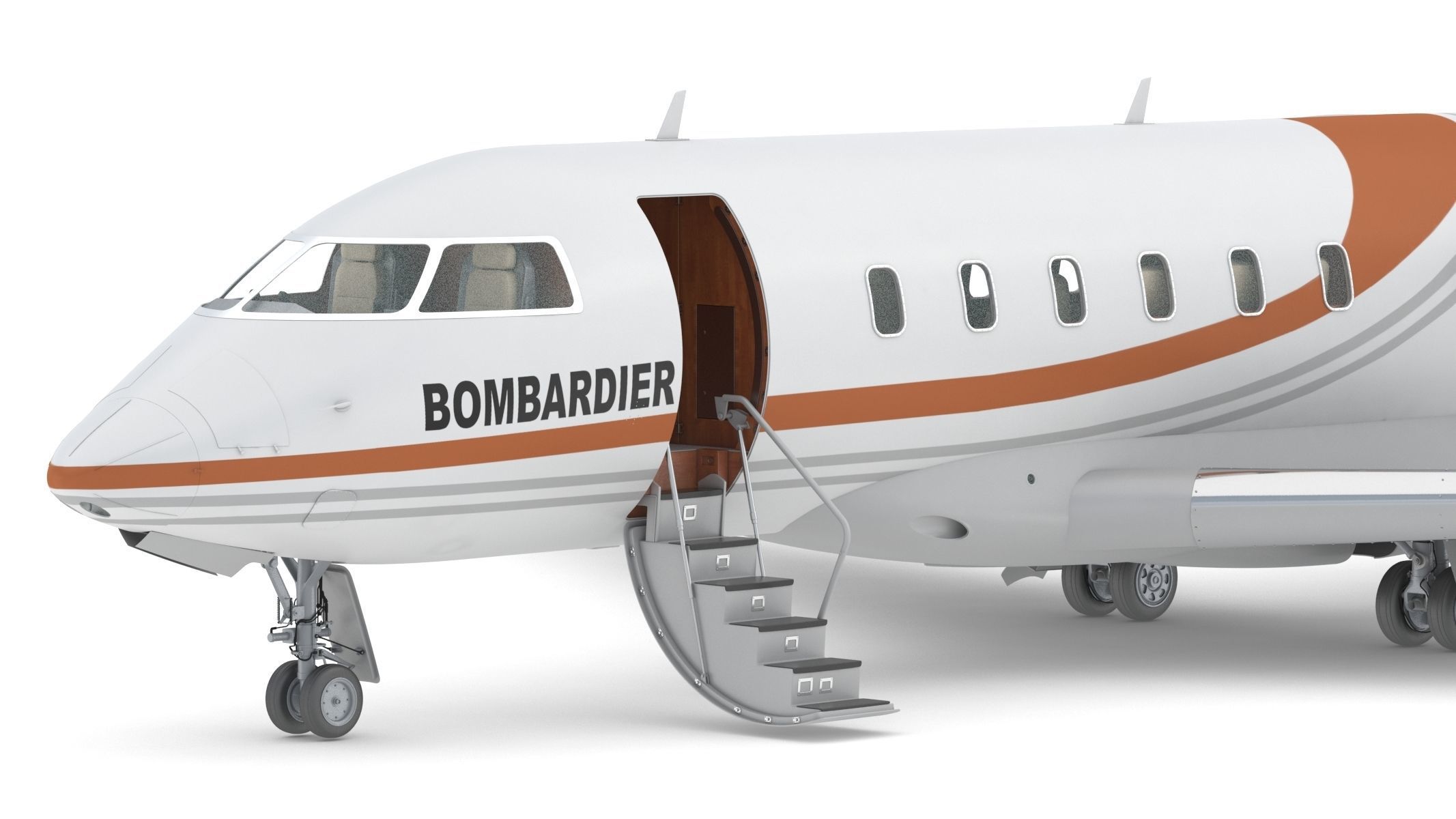Bombardier Challenger 350 with Interior and Cockpit 3D model_13
