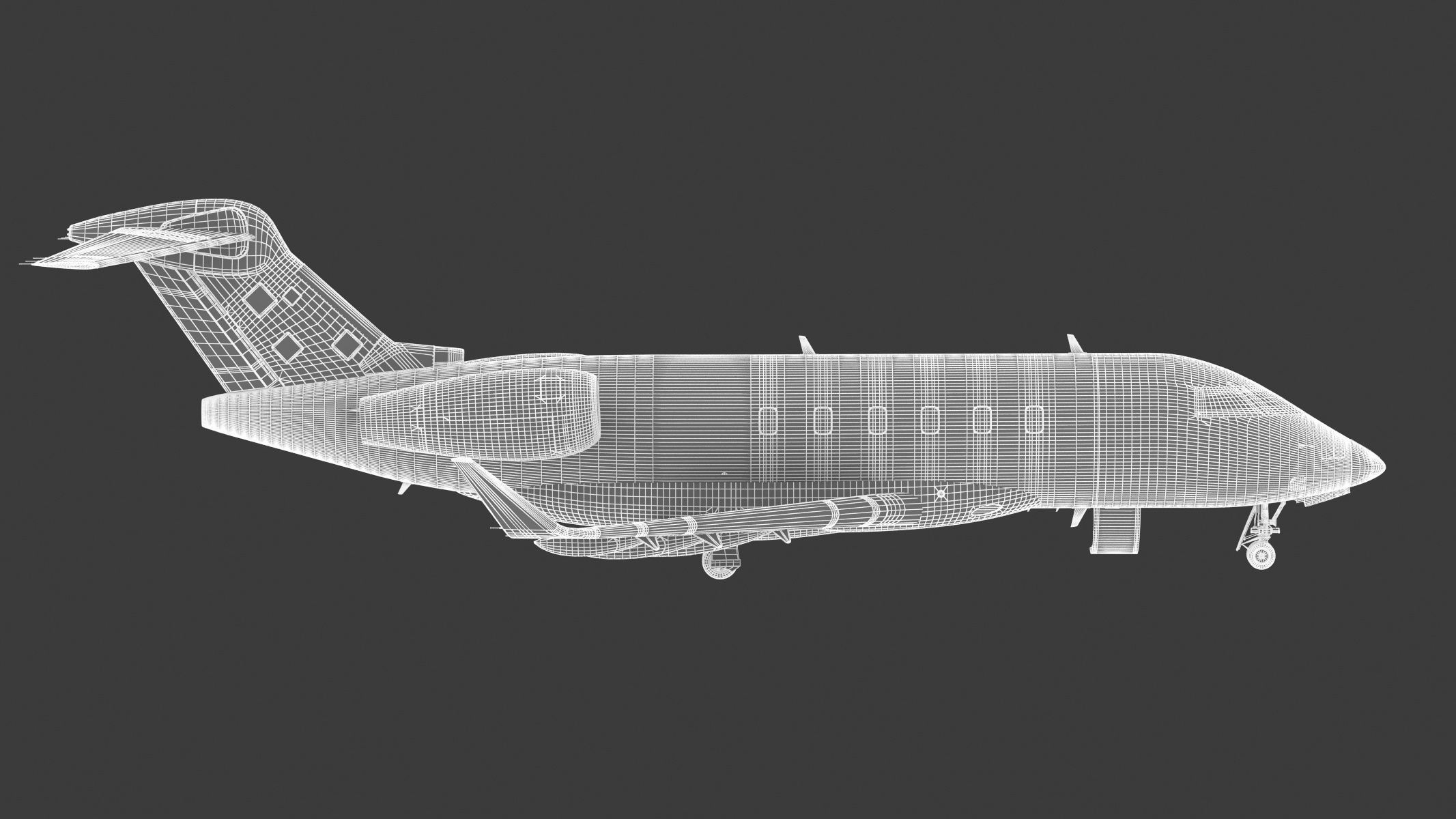 Bombardier Challenger 350 with Interior and Cockpit 3D model_26