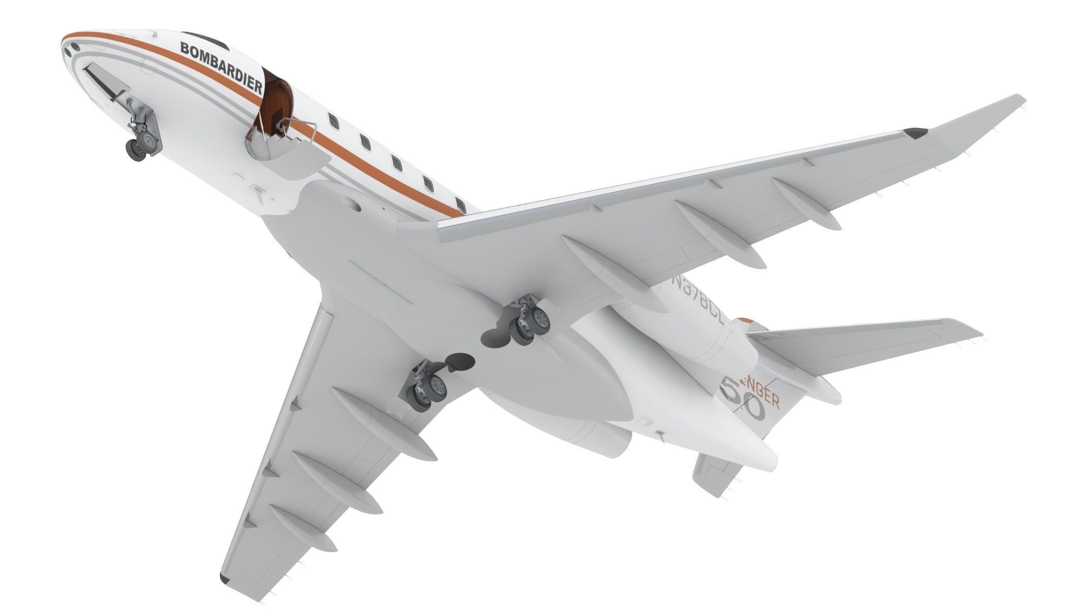 Bombardier Challenger 350 with Interior and Cockpit 3D model_16