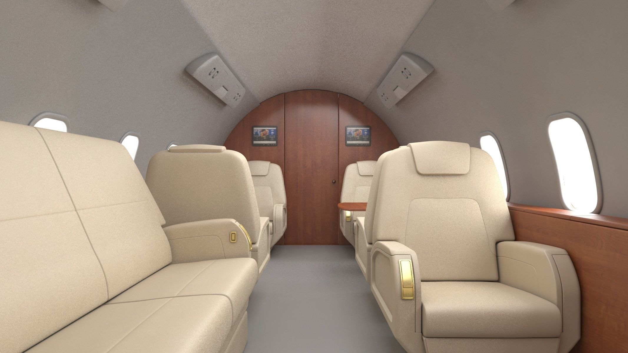 Bombardier Challenger 350 with Interior and Cockpit 3D model_4
