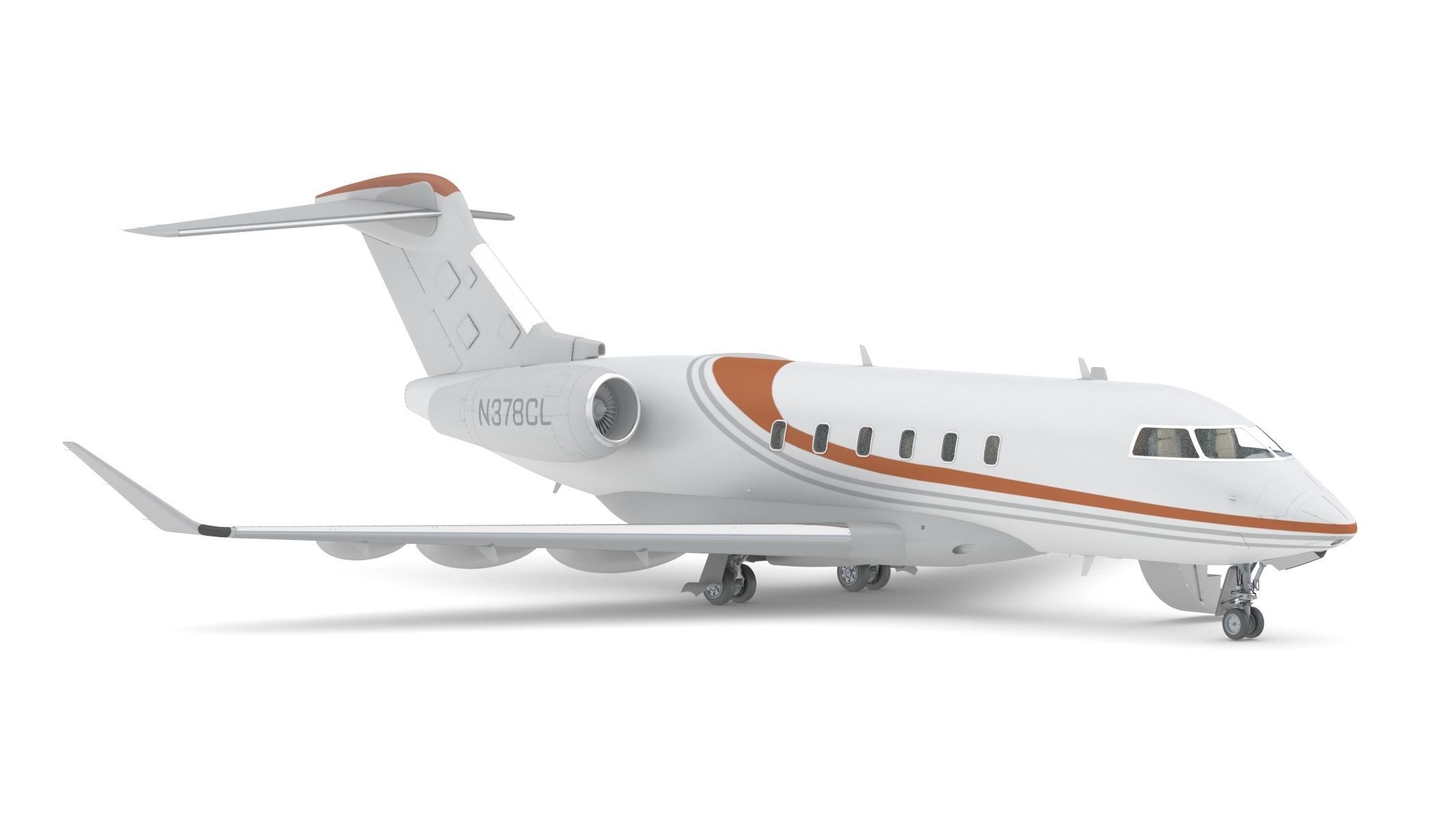 Bombardier Challenger 350 with Interior and Cockpit 3D model_3