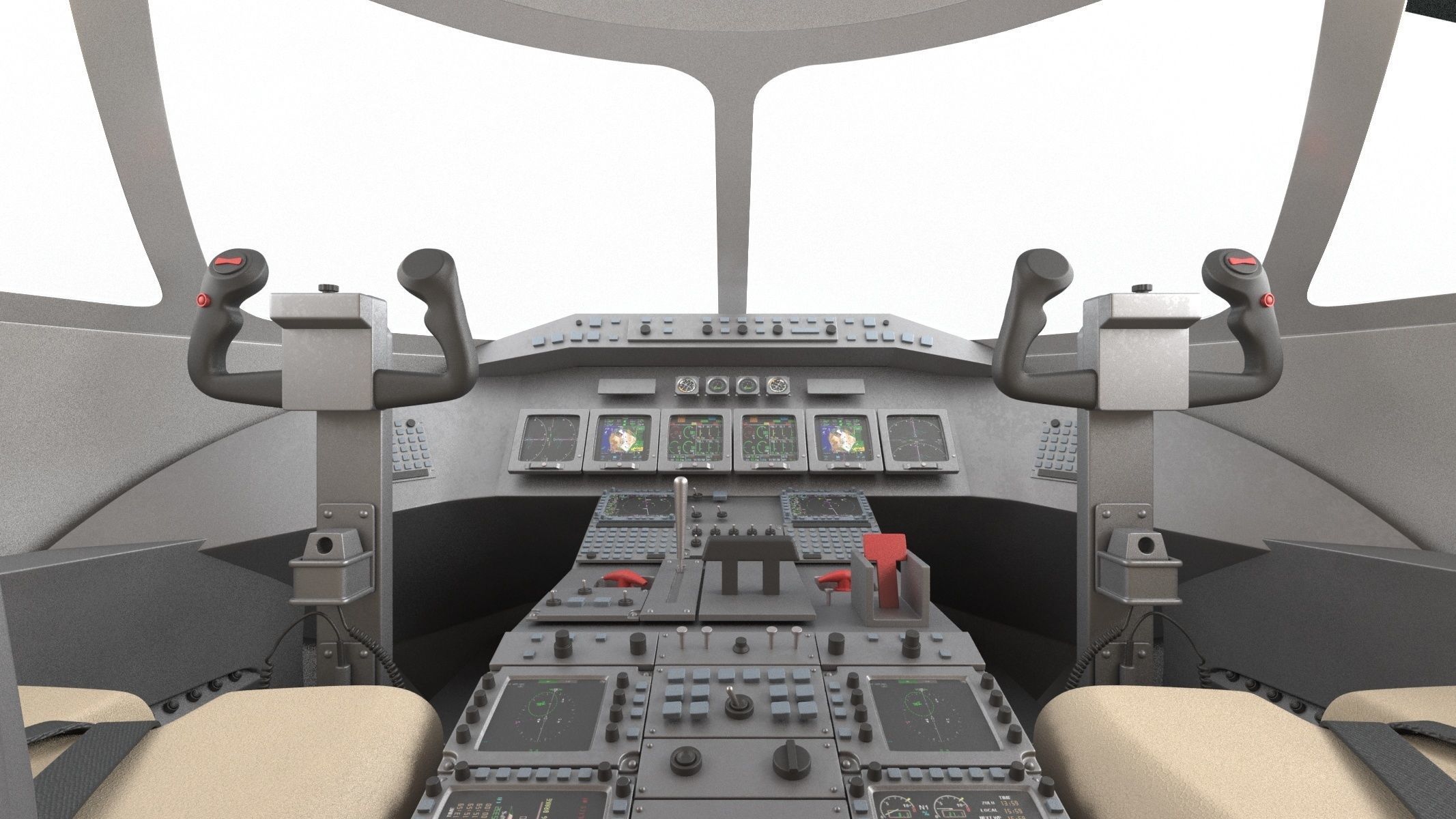 Bombardier Challenger 350 with Interior and Cockpit 3D model_17