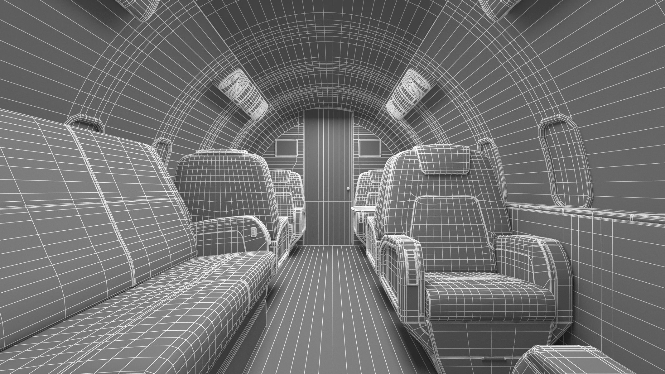 Bombardier Challenger 350 with Interior and Cockpit 3D model_47