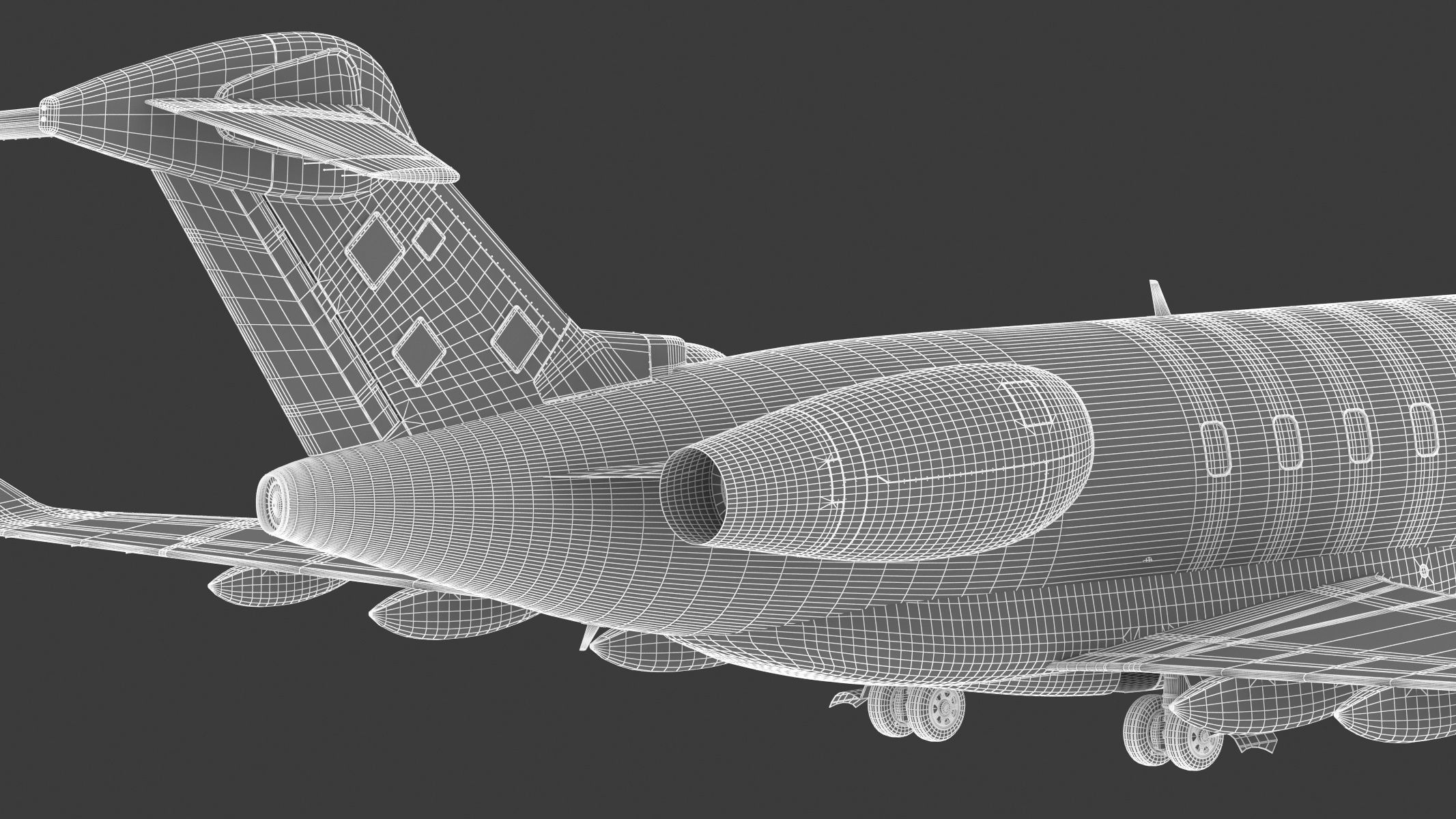 Bombardier Challenger 350 with Interior and Cockpit 3D model_39