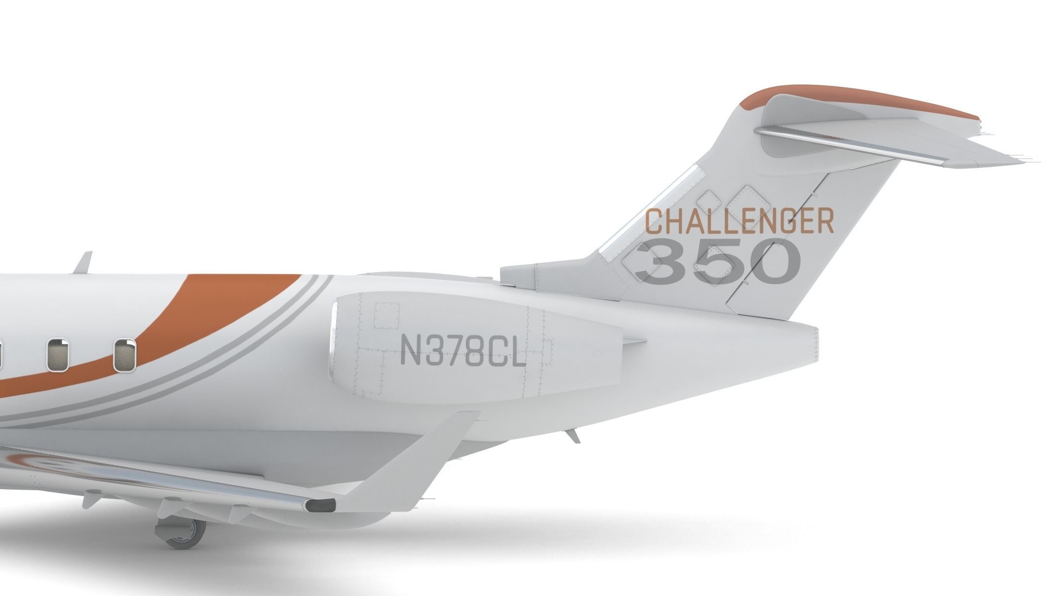 Bombardier Challenger 350 with Interior and Cockpit 3D model_6