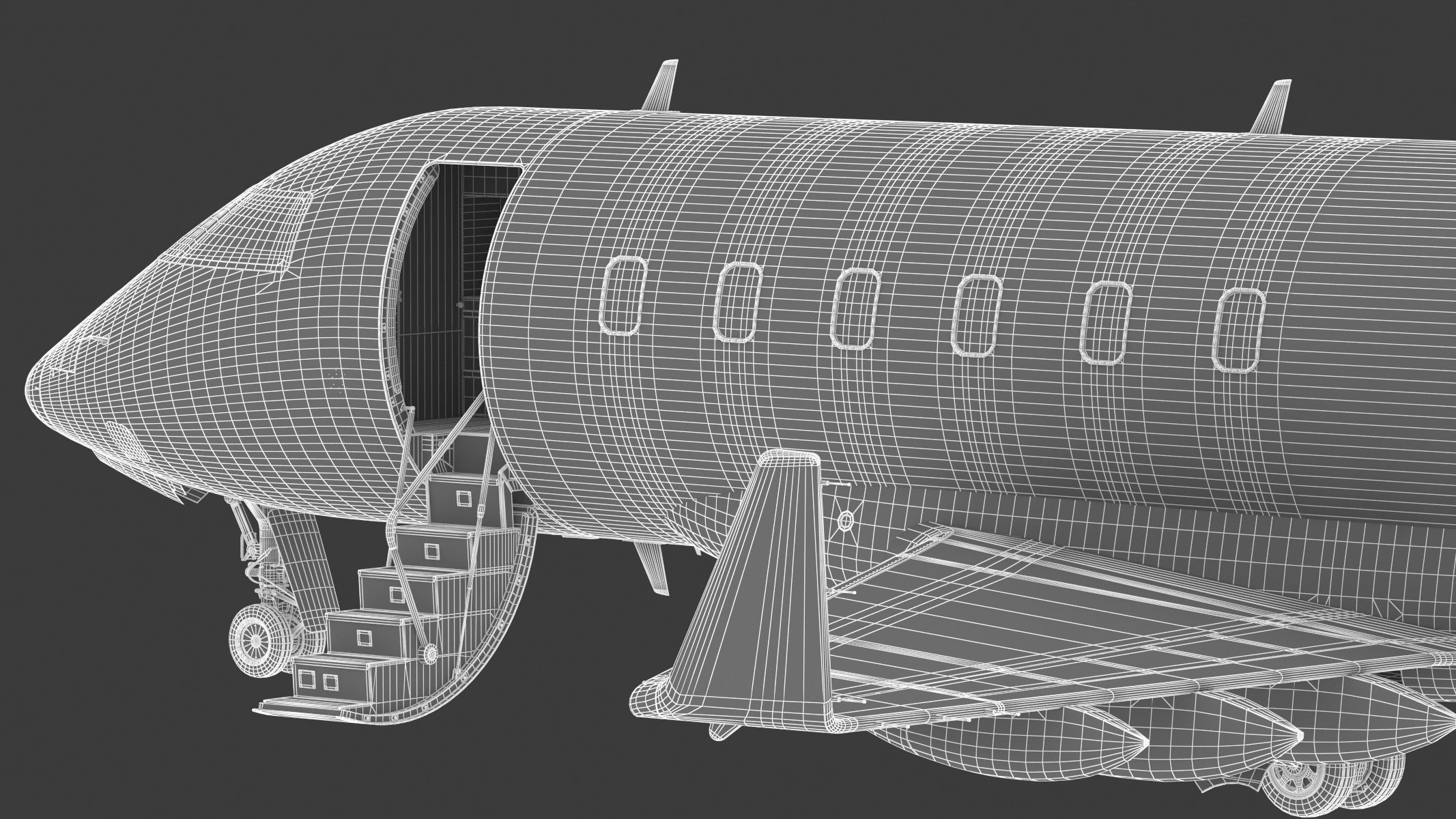 Bombardier Challenger 350 with Interior and Cockpit 3D model_41