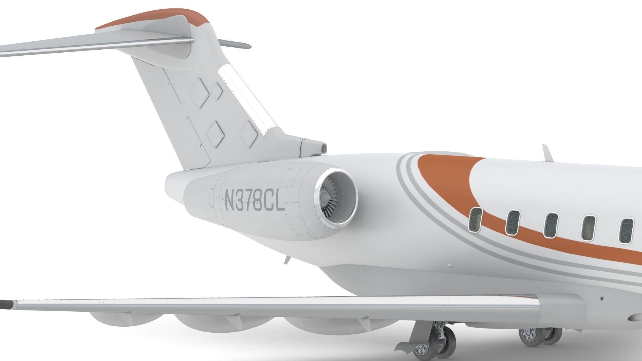 Bombardier Challenger 350 with Interior and Cockpit 3D model_15