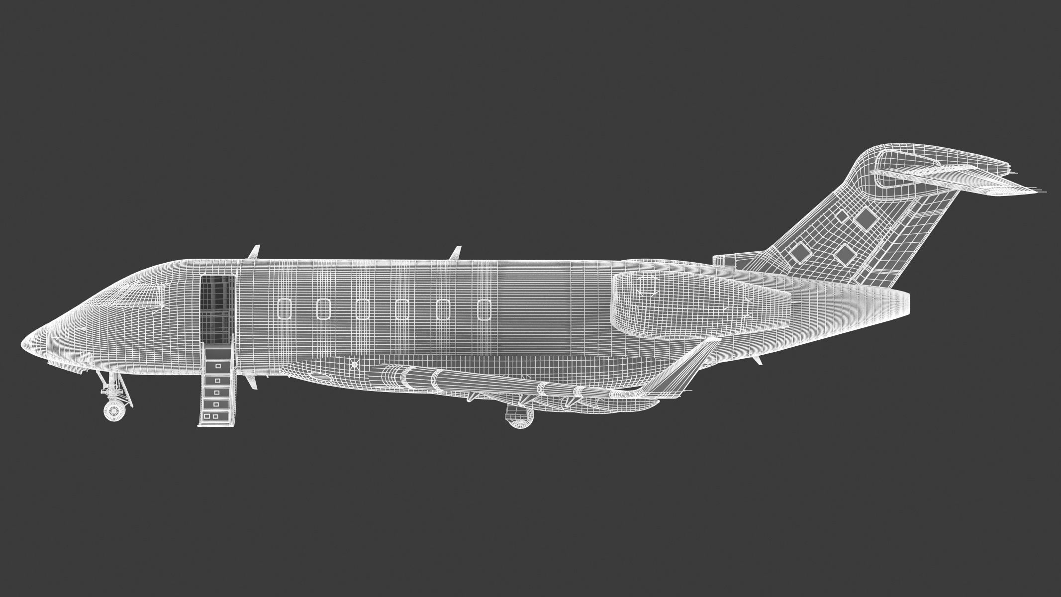 Bombardier Challenger 350 with Interior and Cockpit 3D model_23