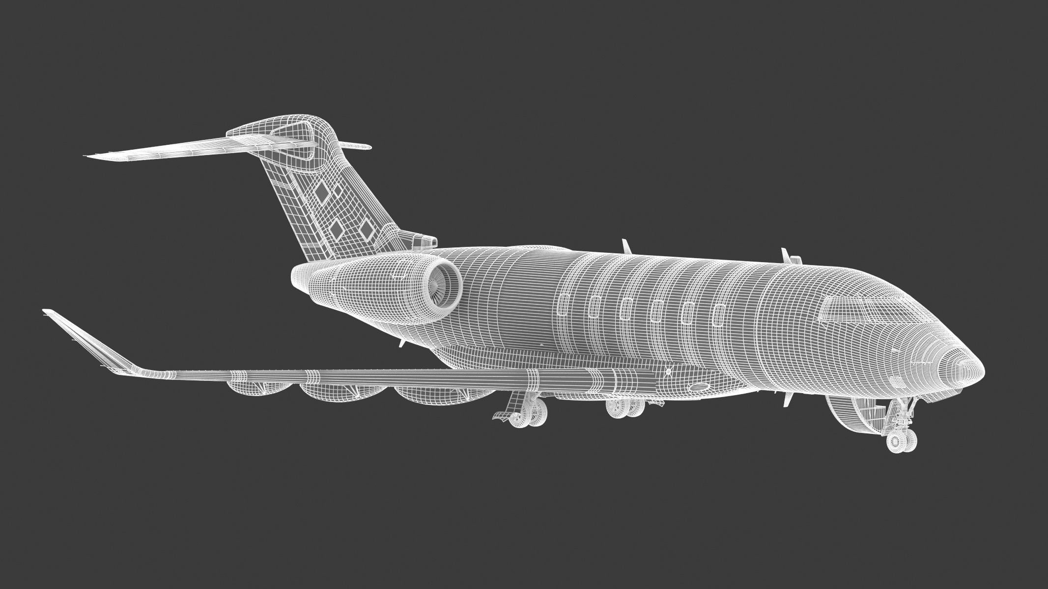 Bombardier Challenger 350 with Interior and Cockpit 3D model_28