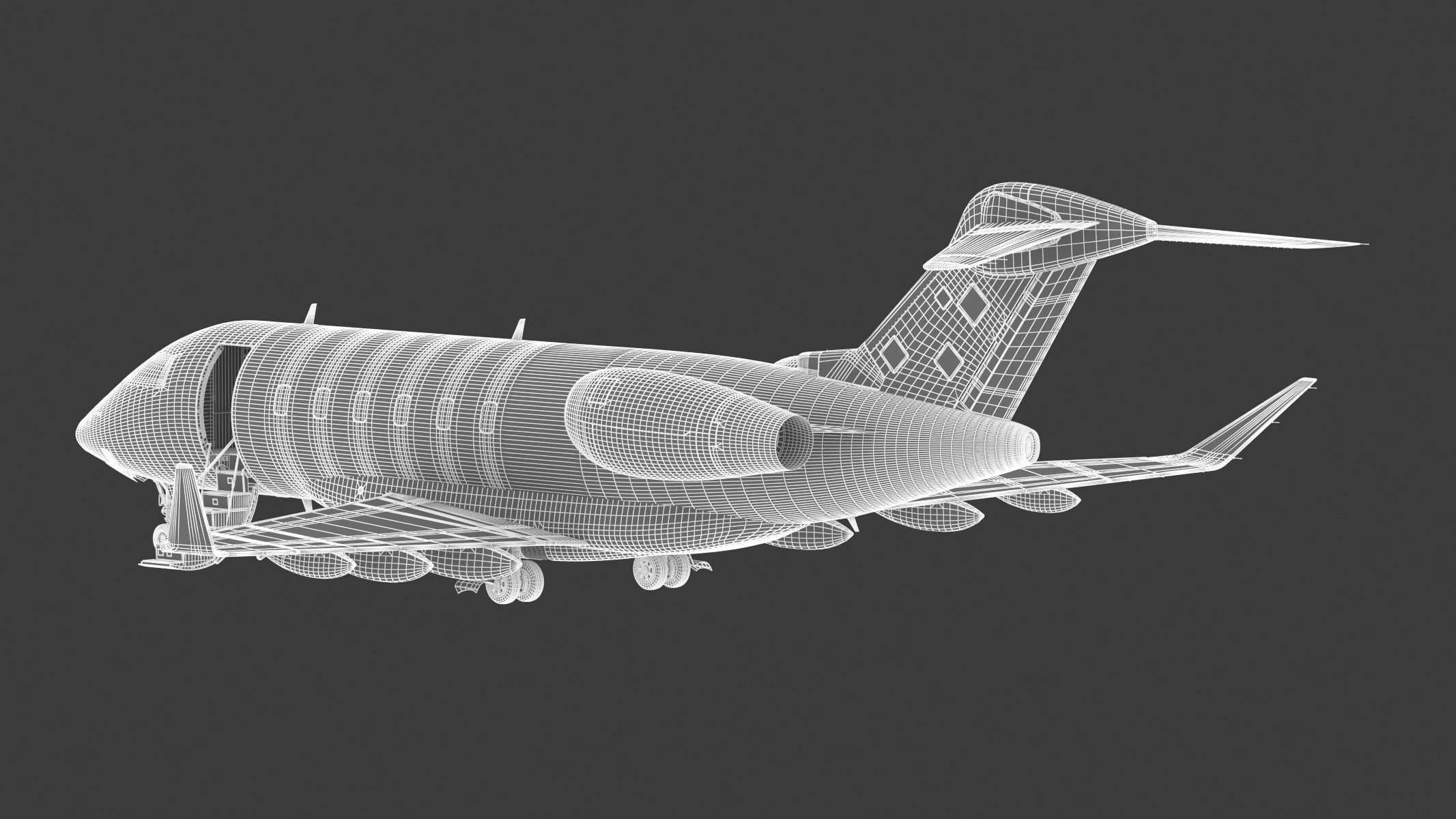 Bombardier Challenger 350 with Interior and Cockpit 3D model_31