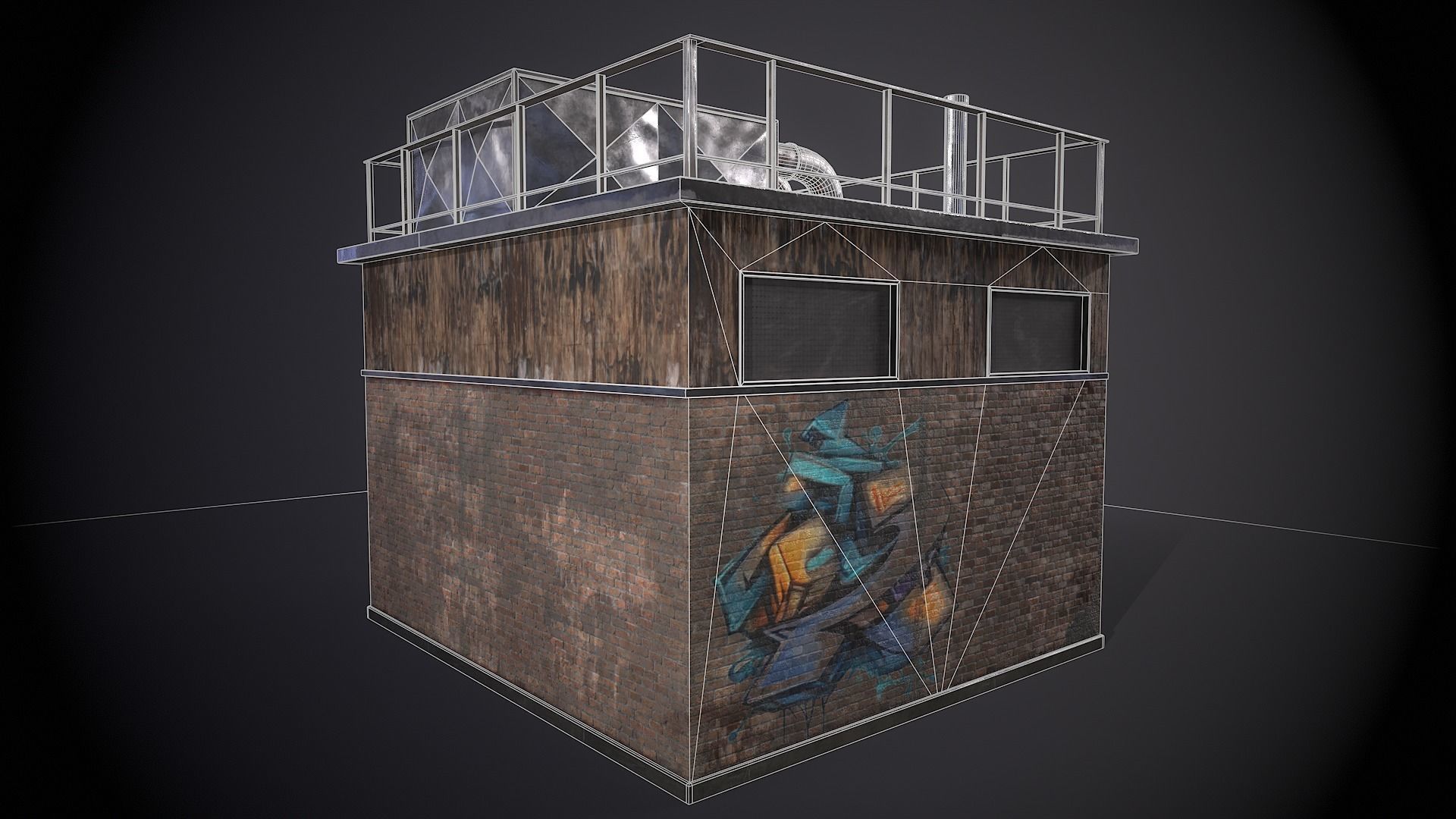 Utility Substation - City Building  Low-poly 3D model_15