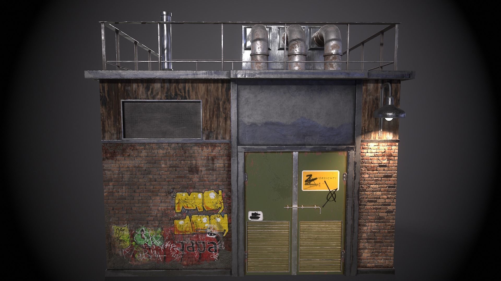 Utility Substation - City Building  Low-poly 3D model_4