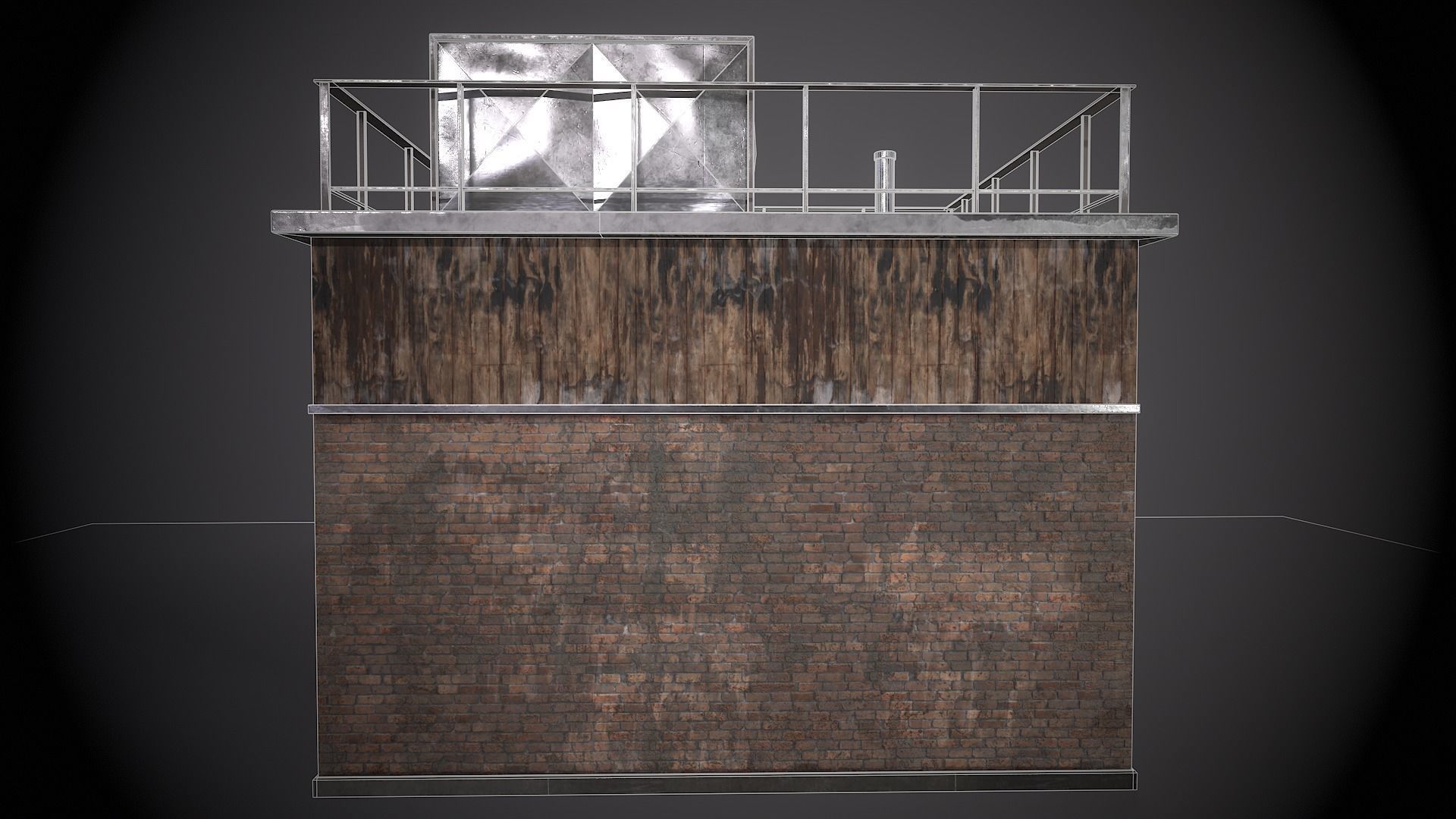 Utility Substation - City Building  Low-poly 3D model_13