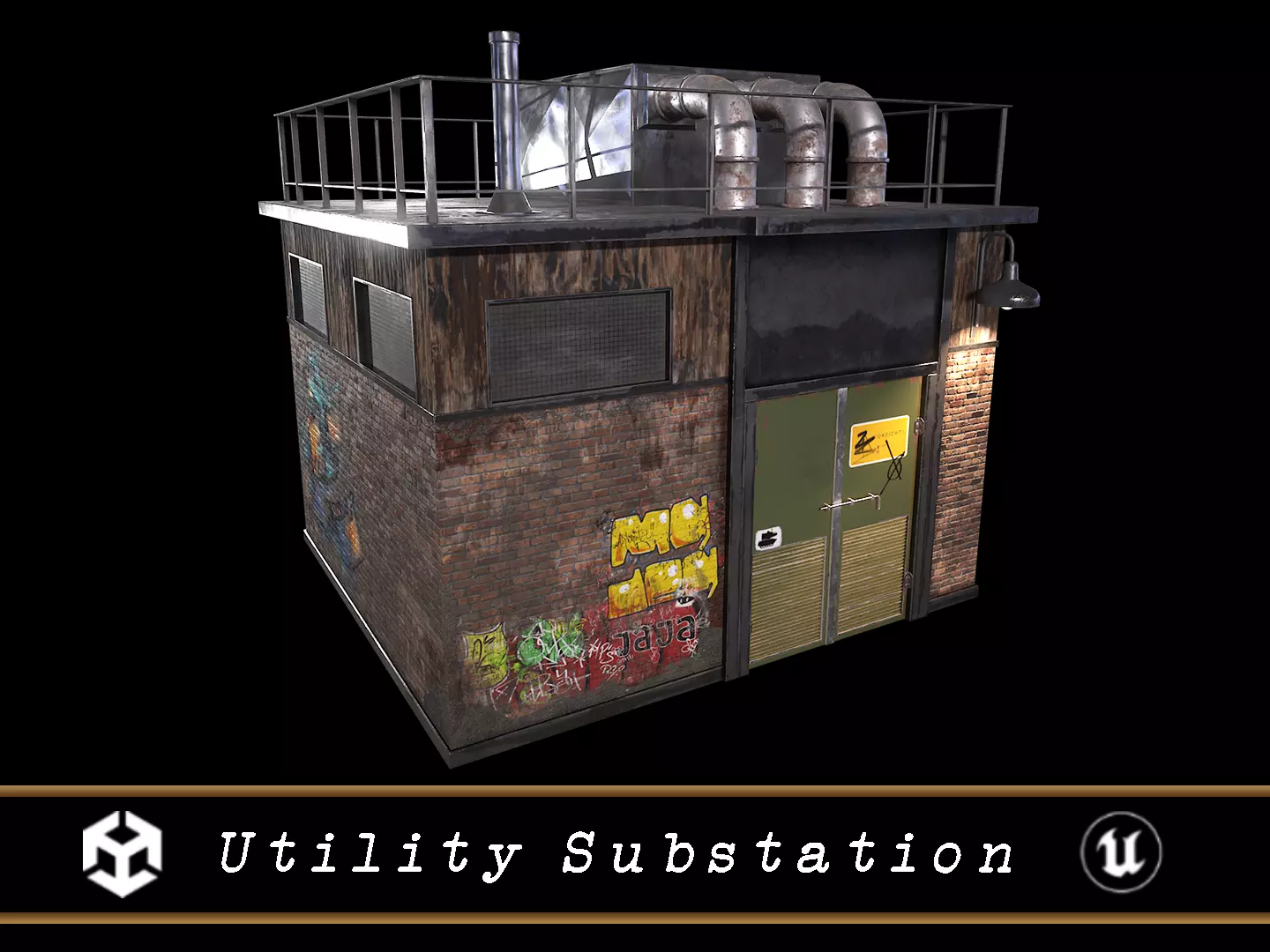 Utility Substation - City Building  Low-poly 3D model_0