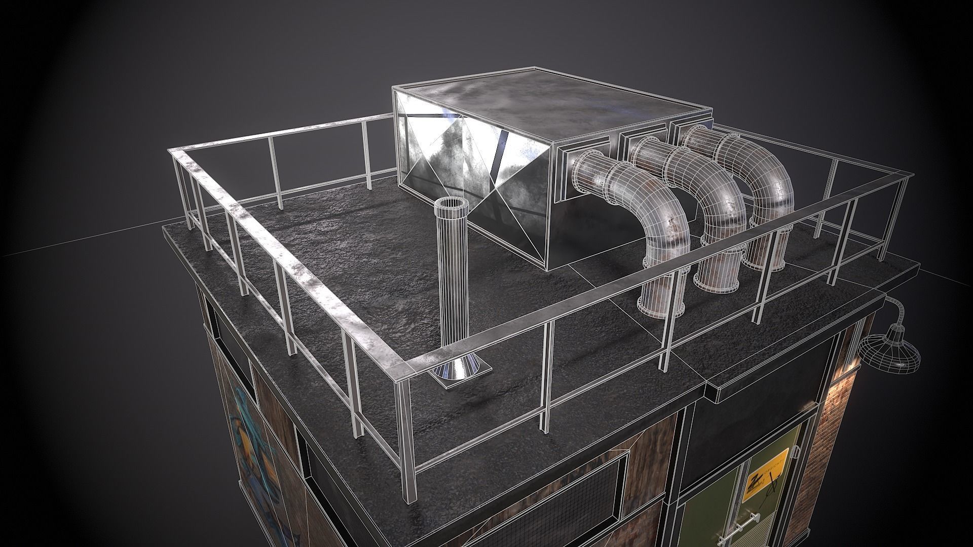 Utility Substation - City Building  Low-poly 3D model_21