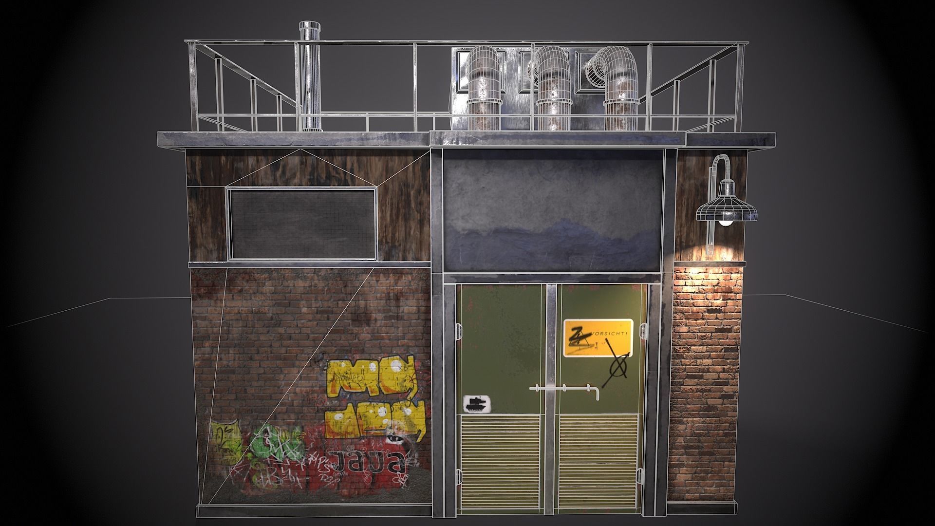 Utility Substation - City Building  Low-poly 3D model_5