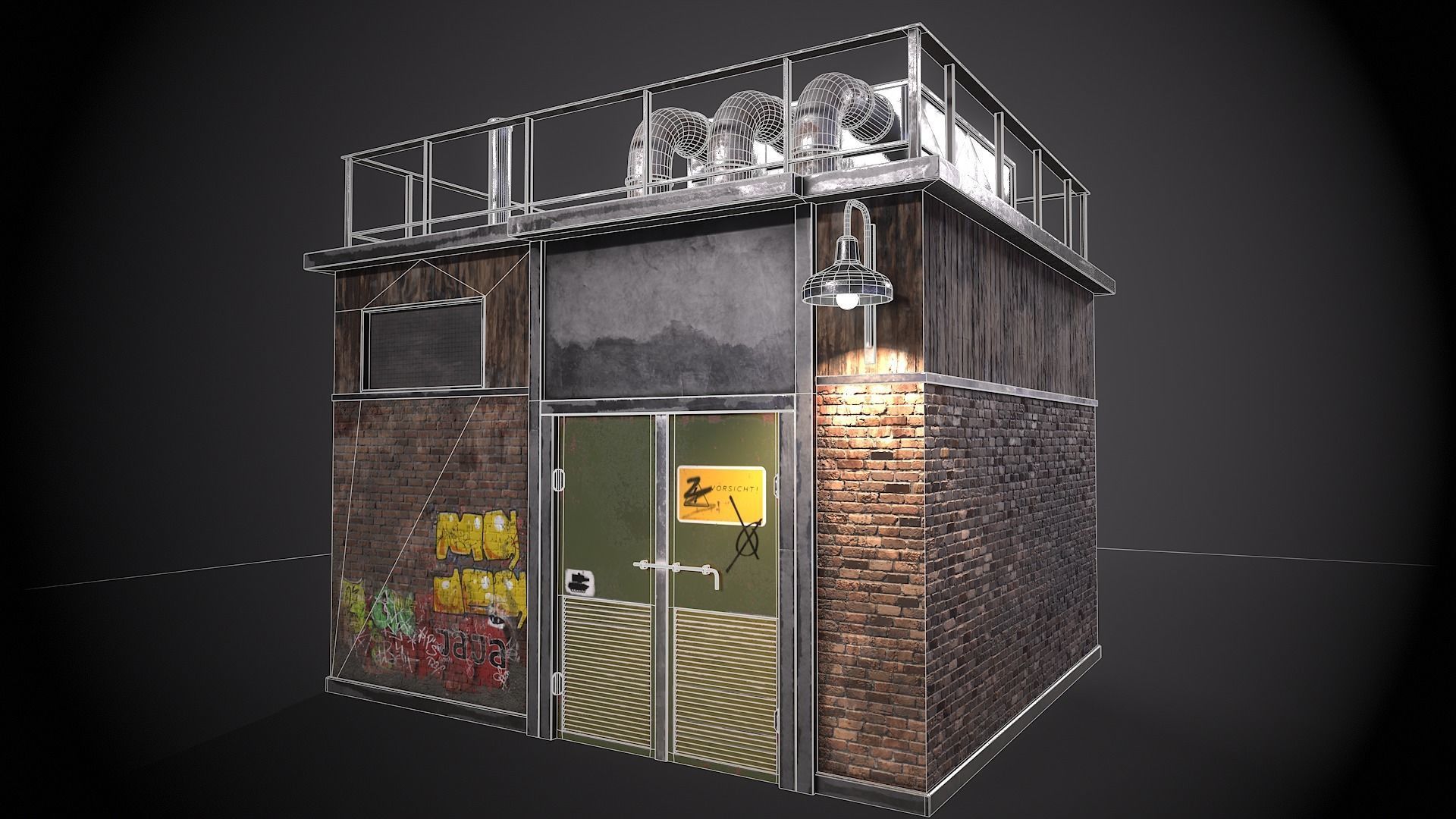 Utility Substation - City Building  Low-poly 3D model_7