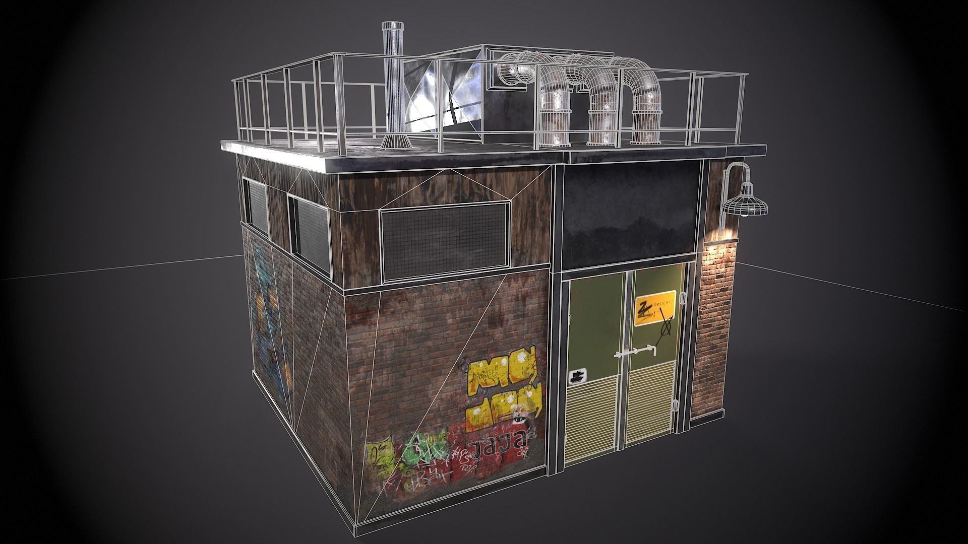 Utility Substation - City Building  Low-poly 3D model_3