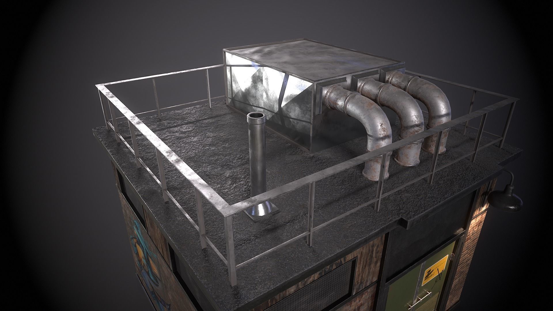 Utility Substation - City Building  Low-poly 3D model_20