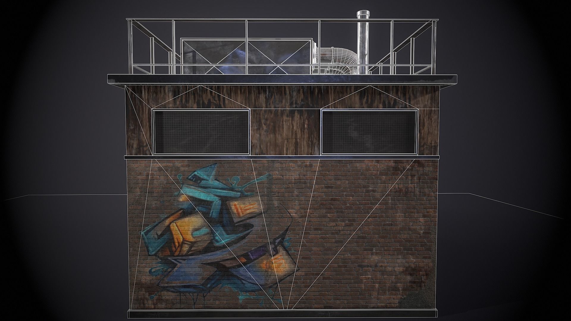 Utility Substation - City Building  Low-poly 3D model_17