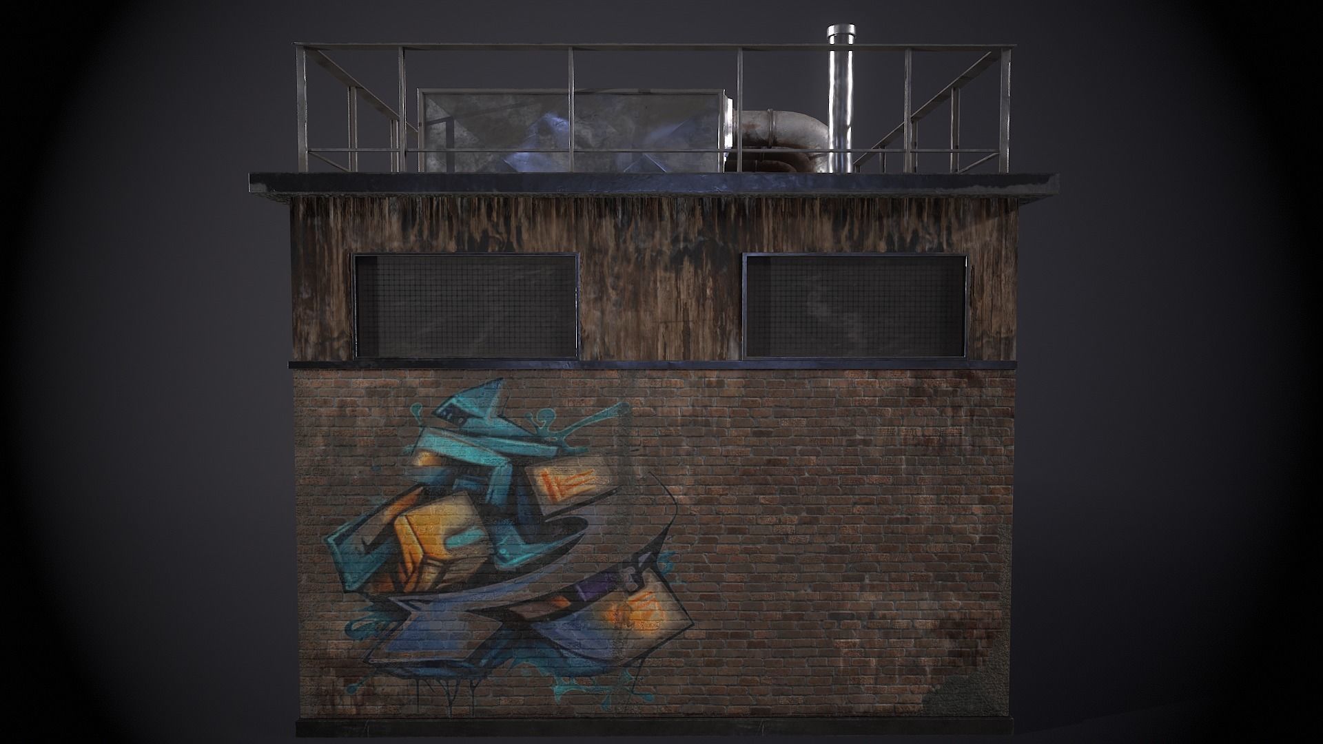 Utility Substation - City Building  Low-poly 3D model_16