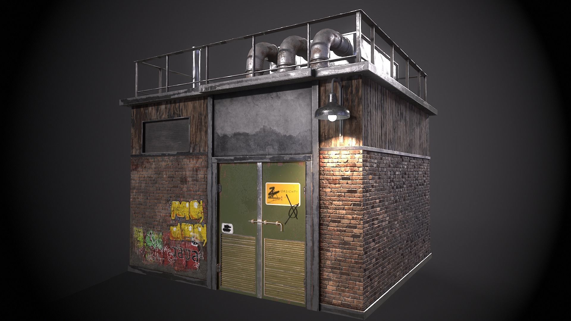Utility Substation - City Building  Low-poly 3D model_6