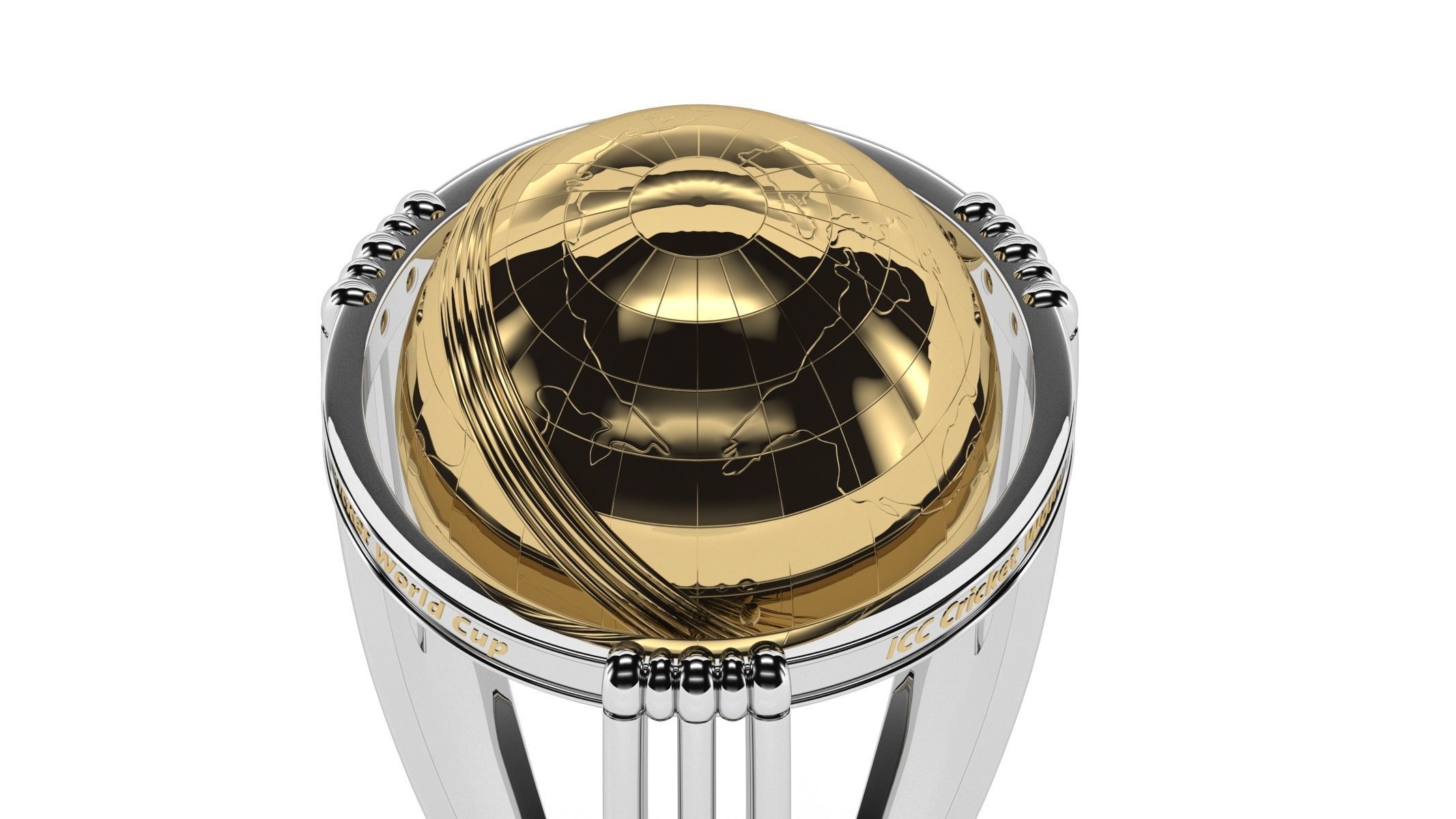 Cricket World Cup Trophy 3D model_4