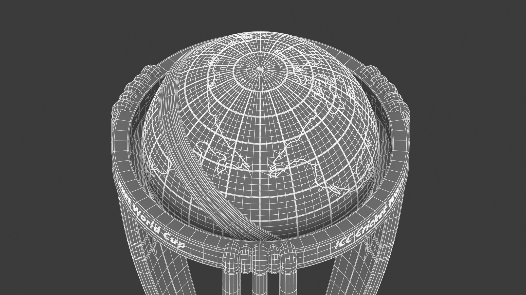 Cricket World Cup Trophy 3D model_9