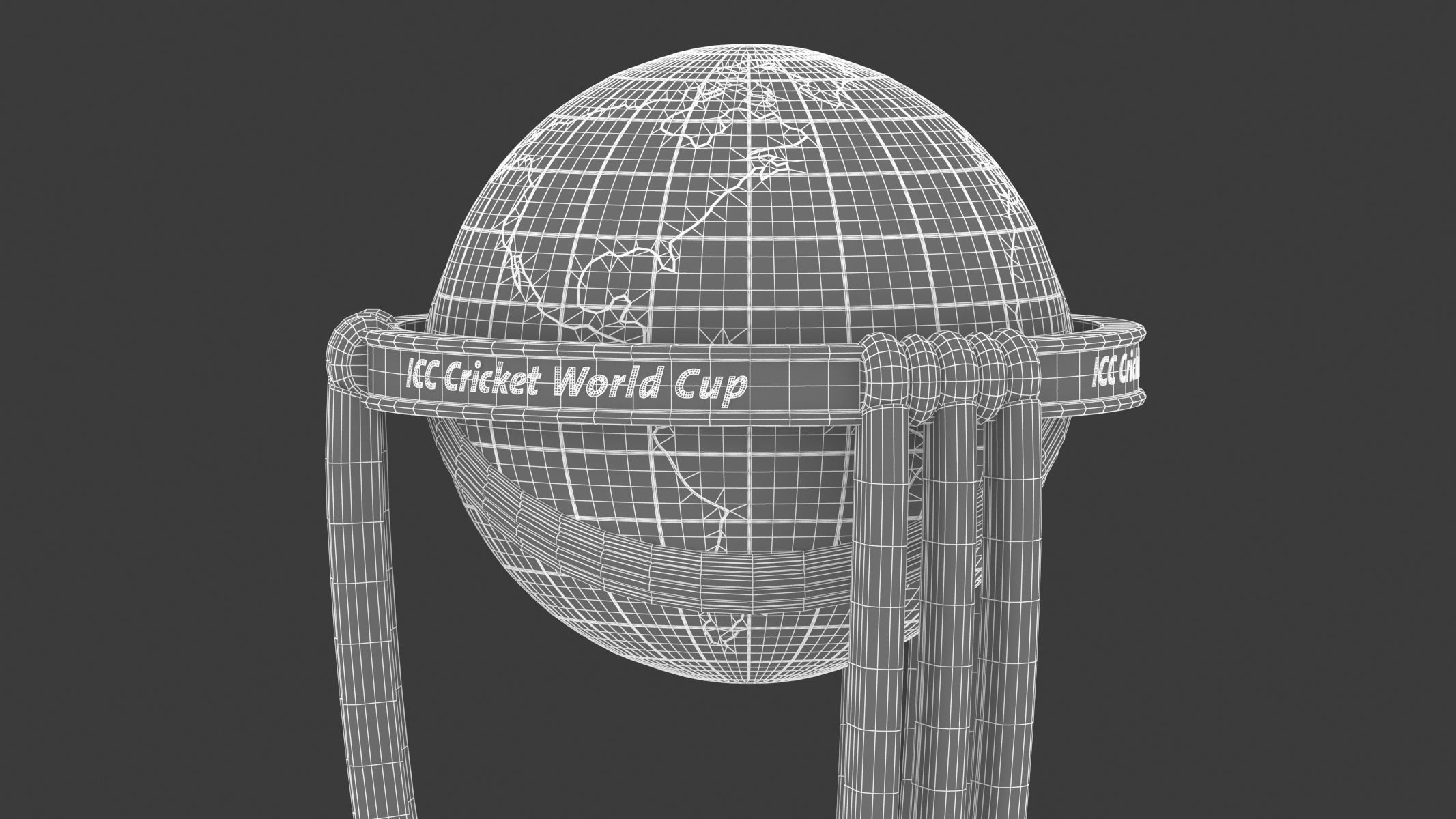 Cricket World Cup Trophy 3D model_7
