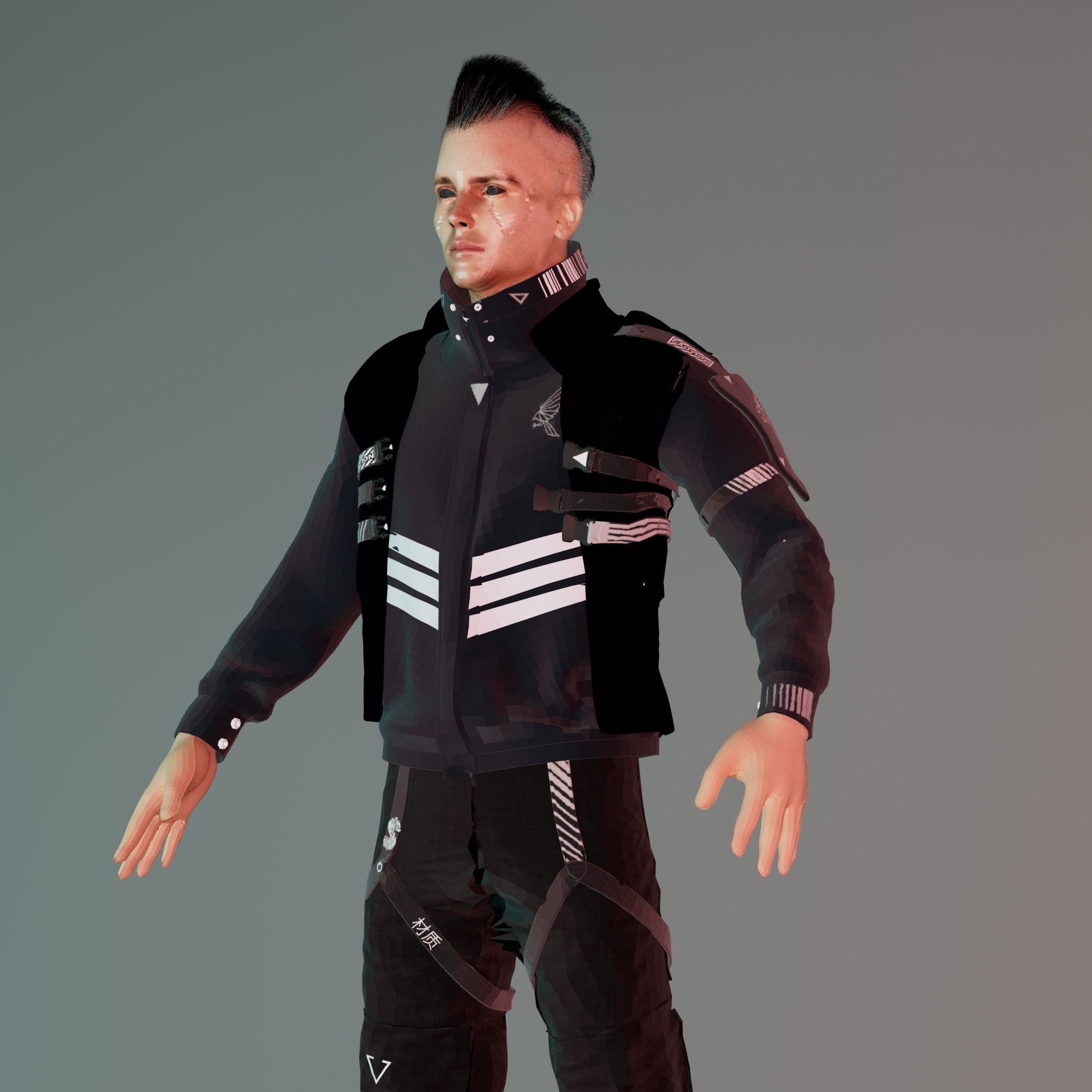 CYBORG Low-poly 3D model_3
