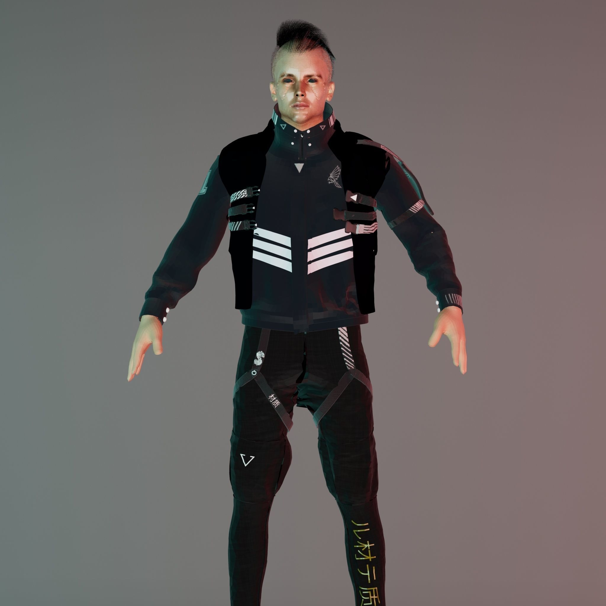CYBORG Low-poly 3D model_11
