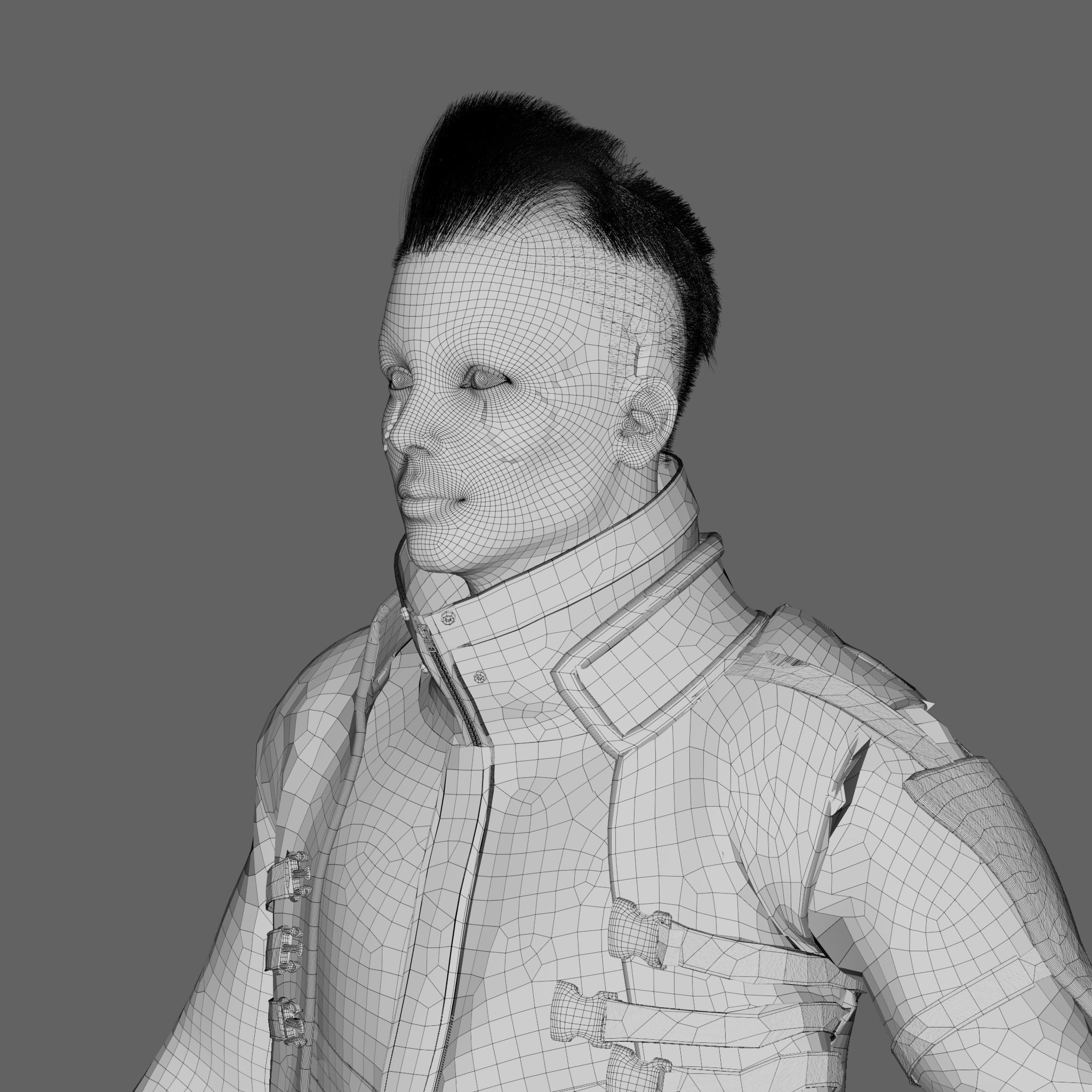 CYBORG Low-poly 3D model_7