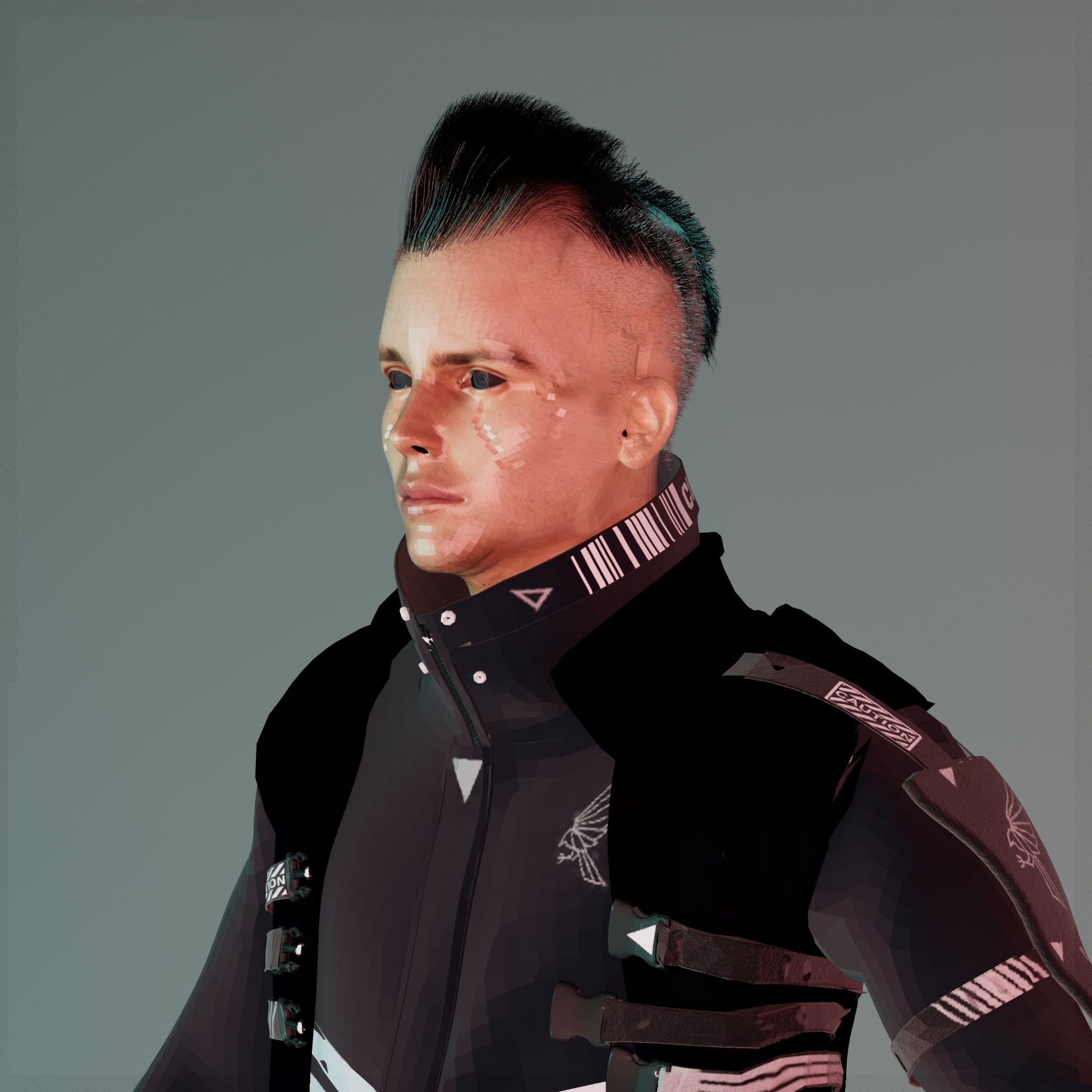 CYBORG Low-poly 3D model_6