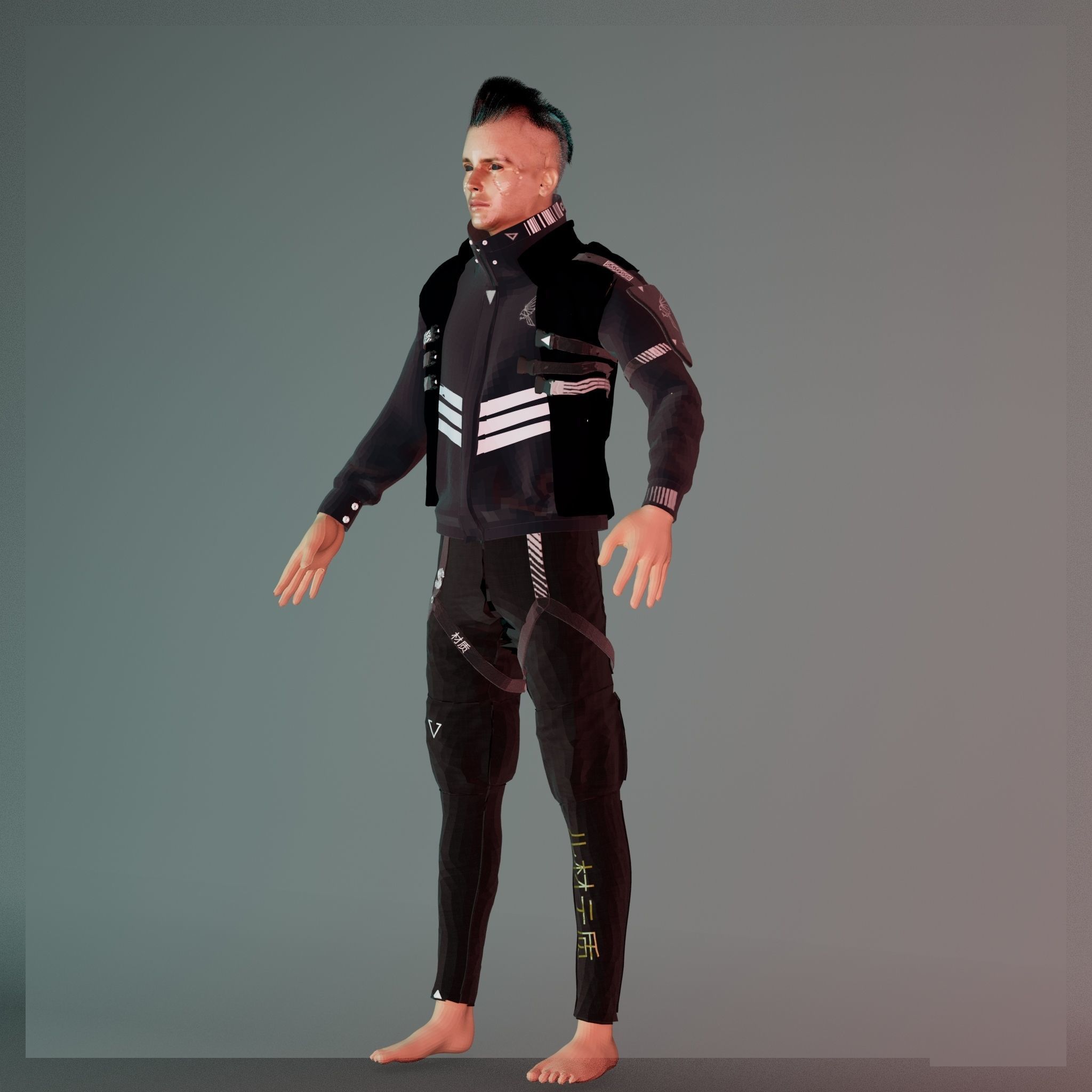 CYBORG Low-poly 3D model_4