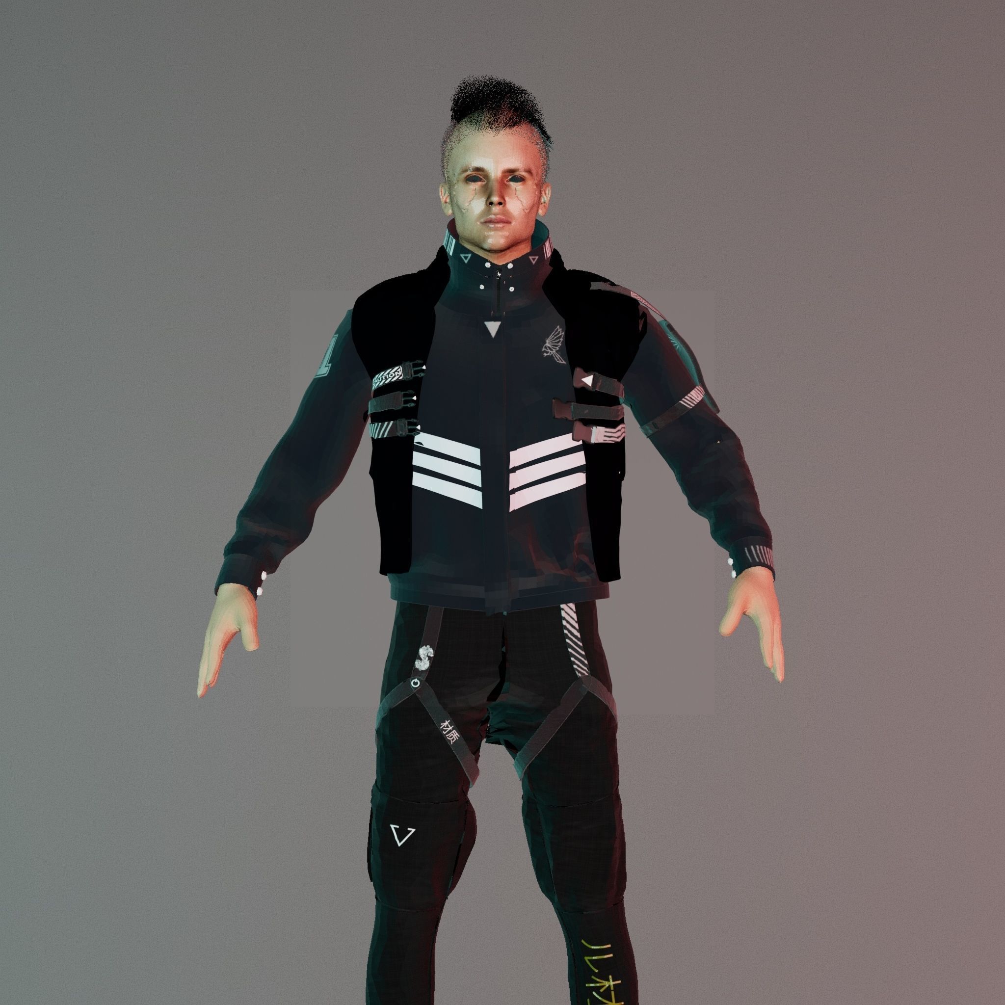 CYBORG Low-poly 3D model_9