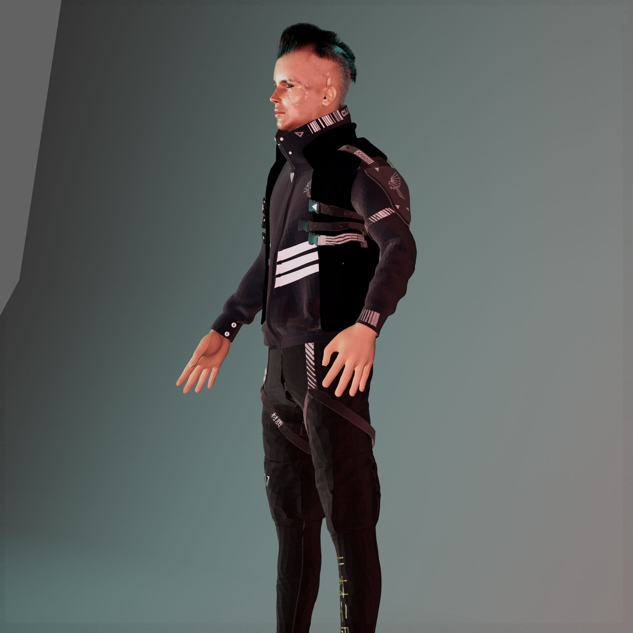 CYBORG Low-poly 3D model_10