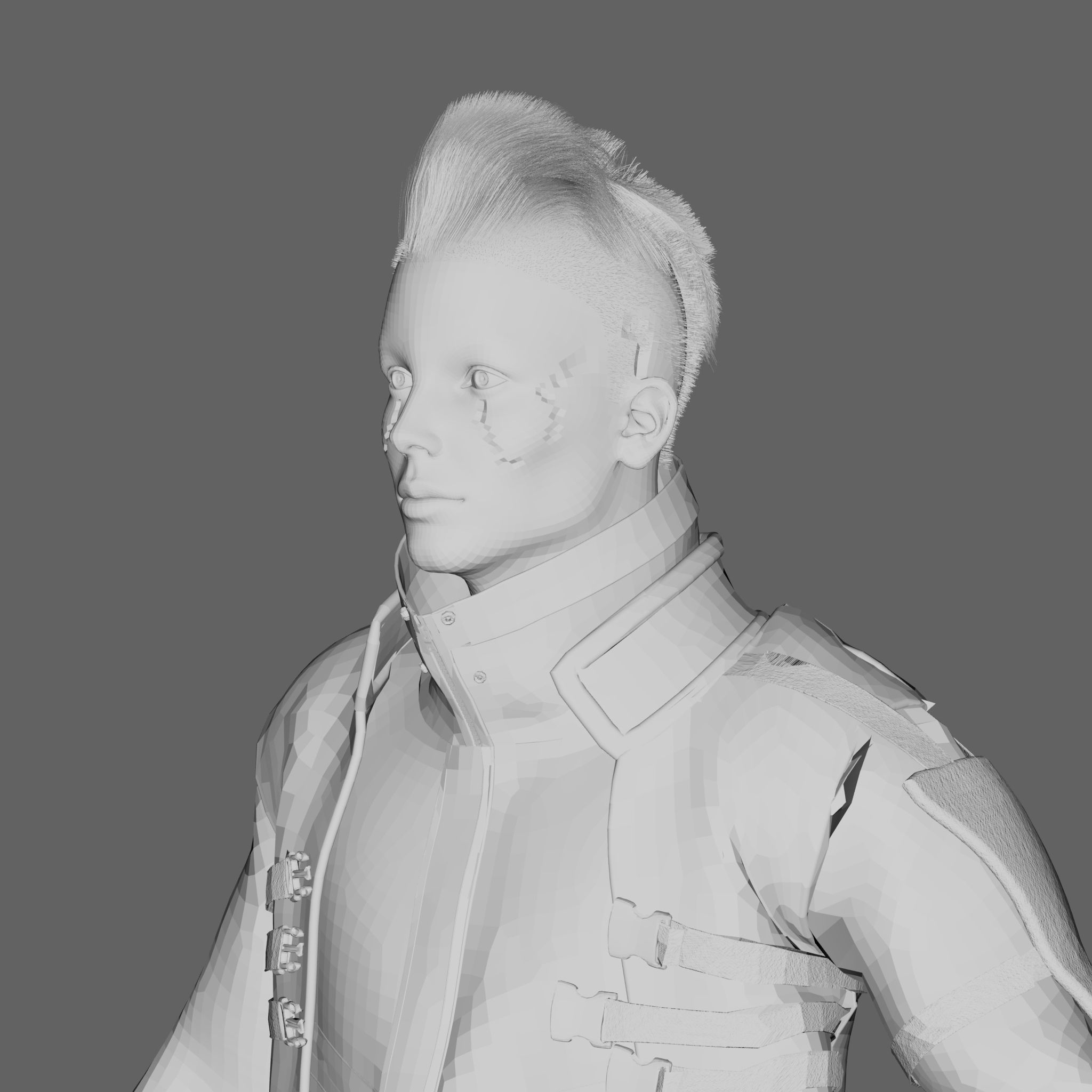 CYBORG Low-poly 3D model_8