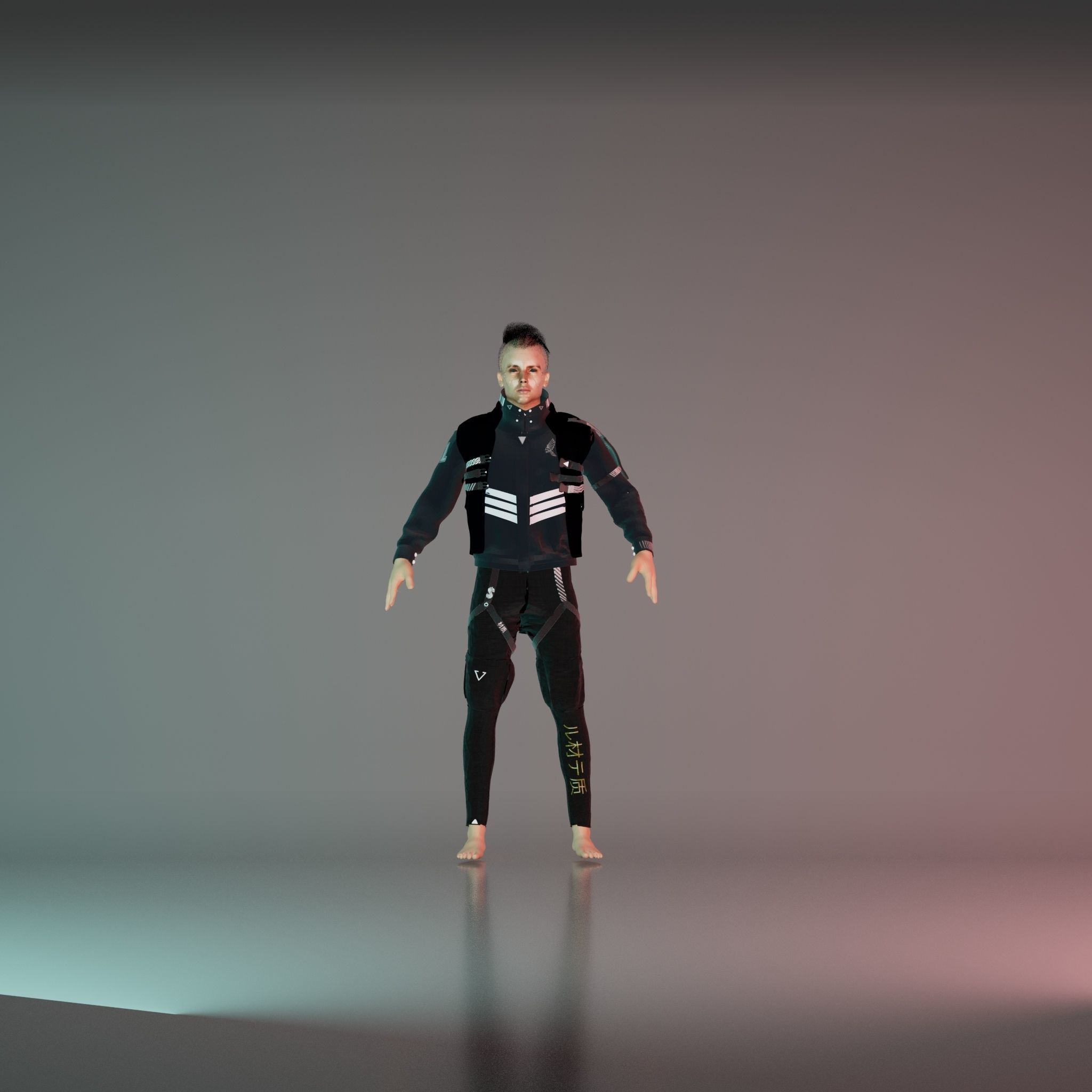 CYBORG Low-poly 3D model_2