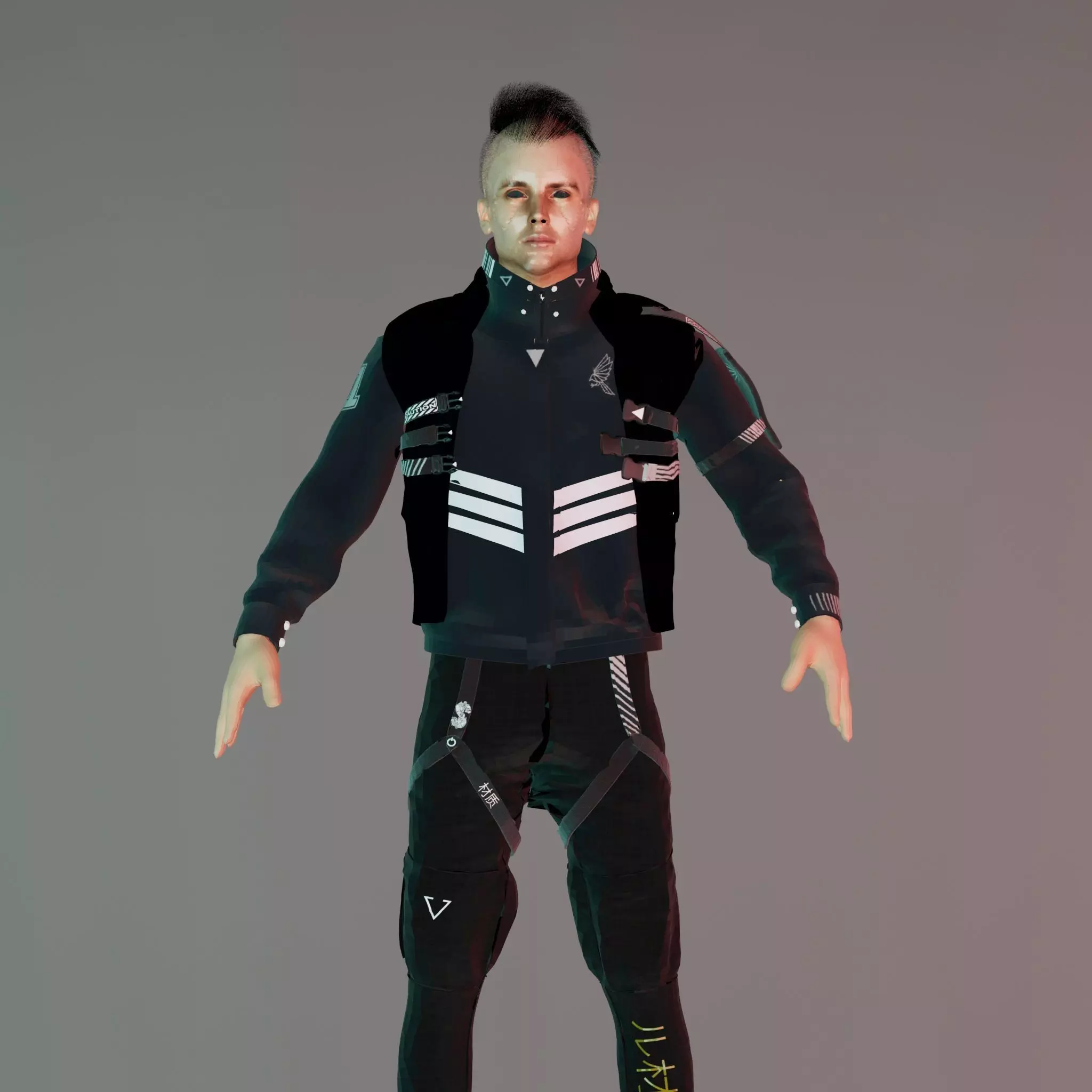 CYBORG Low-poly 3D model_0