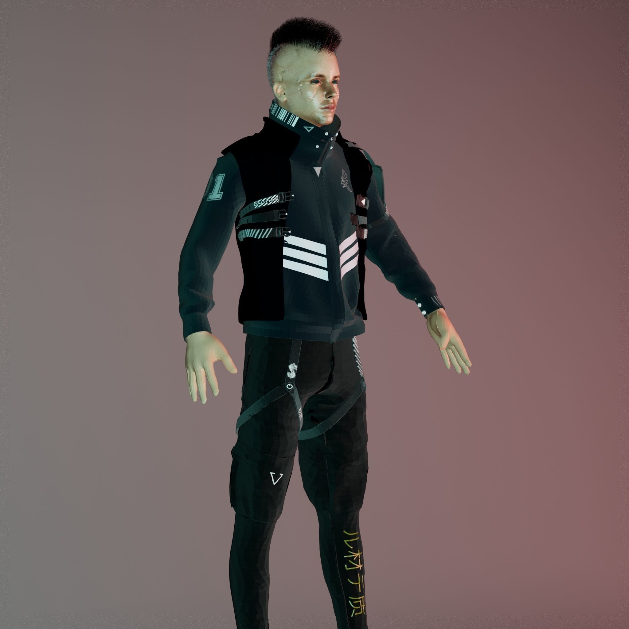 CYBORG Low-poly 3D model_5