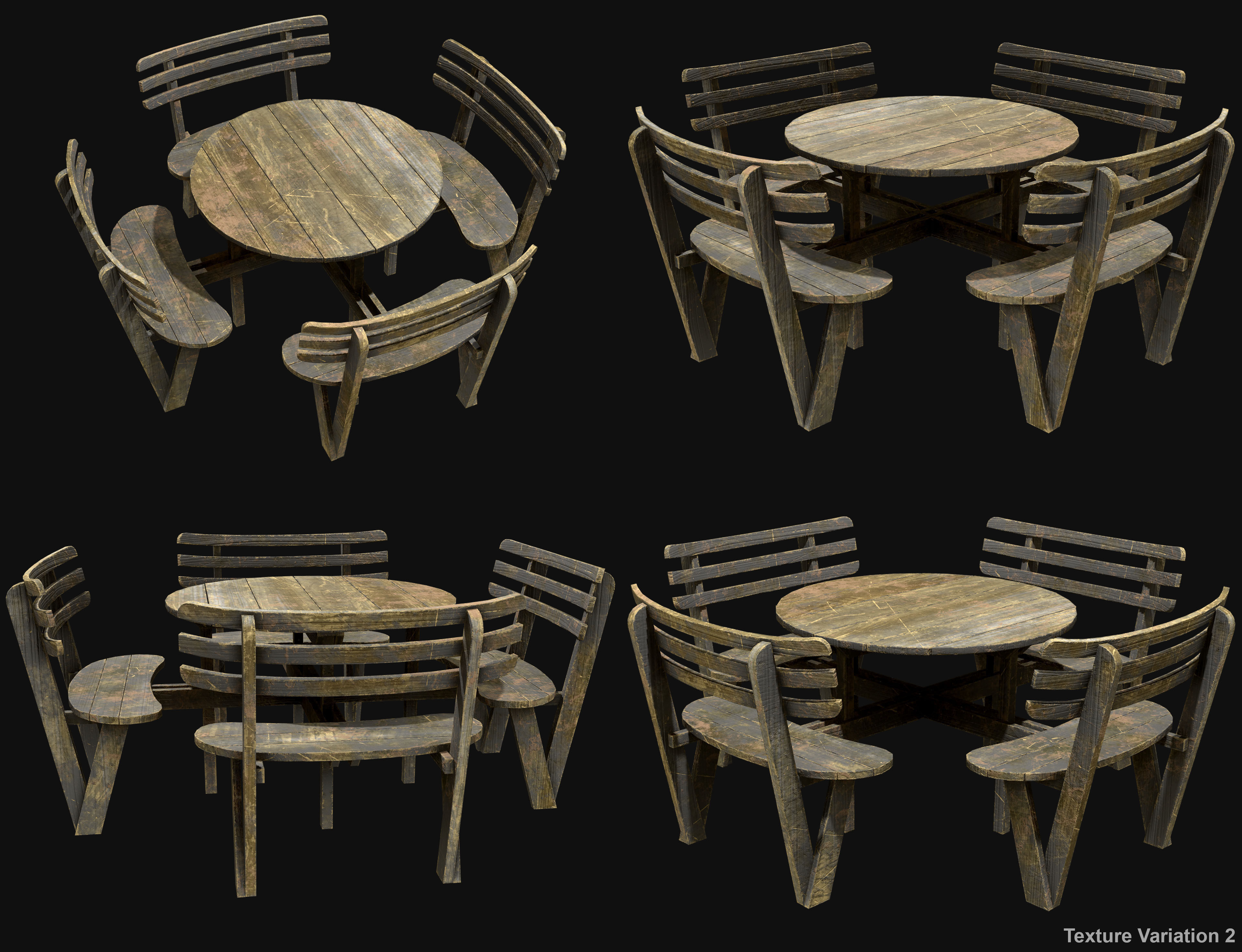 Picnic Bench Set 1-Old Version 3D Model Collection_27