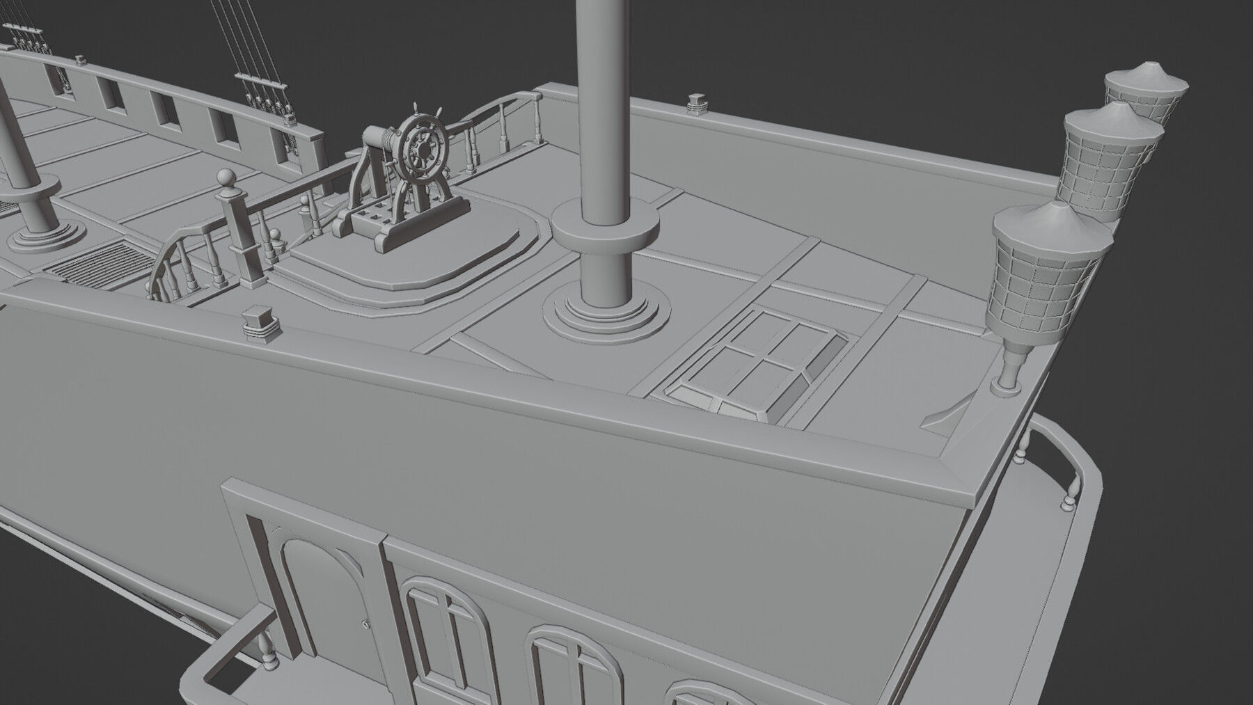 Pirate Ship with Interior - Props - Guns - Vol 2 Low-poly 3D model_12