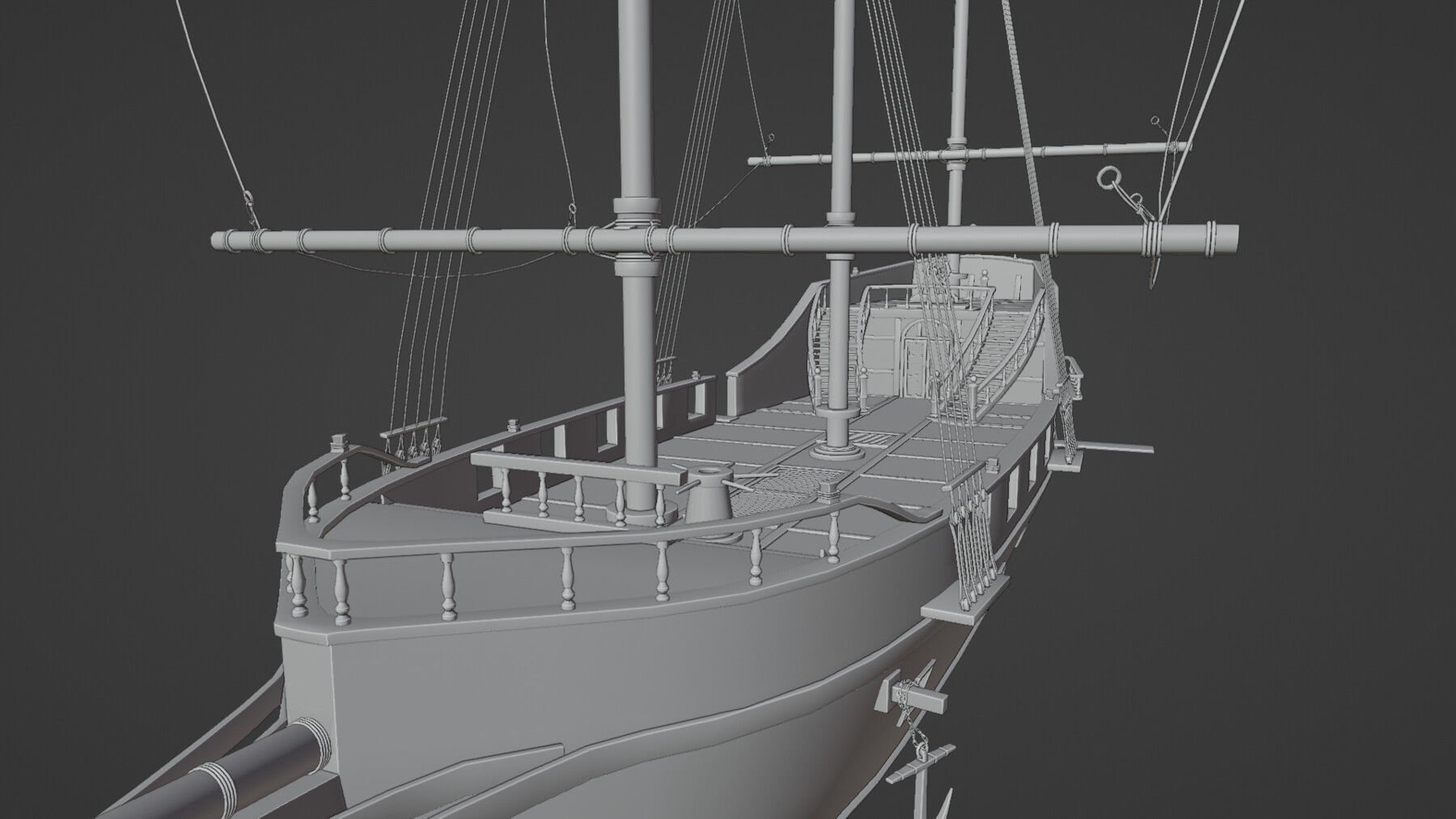 Pirate Ship with Interior - Props - Guns - Vol 2 Low-poly 3D model_14