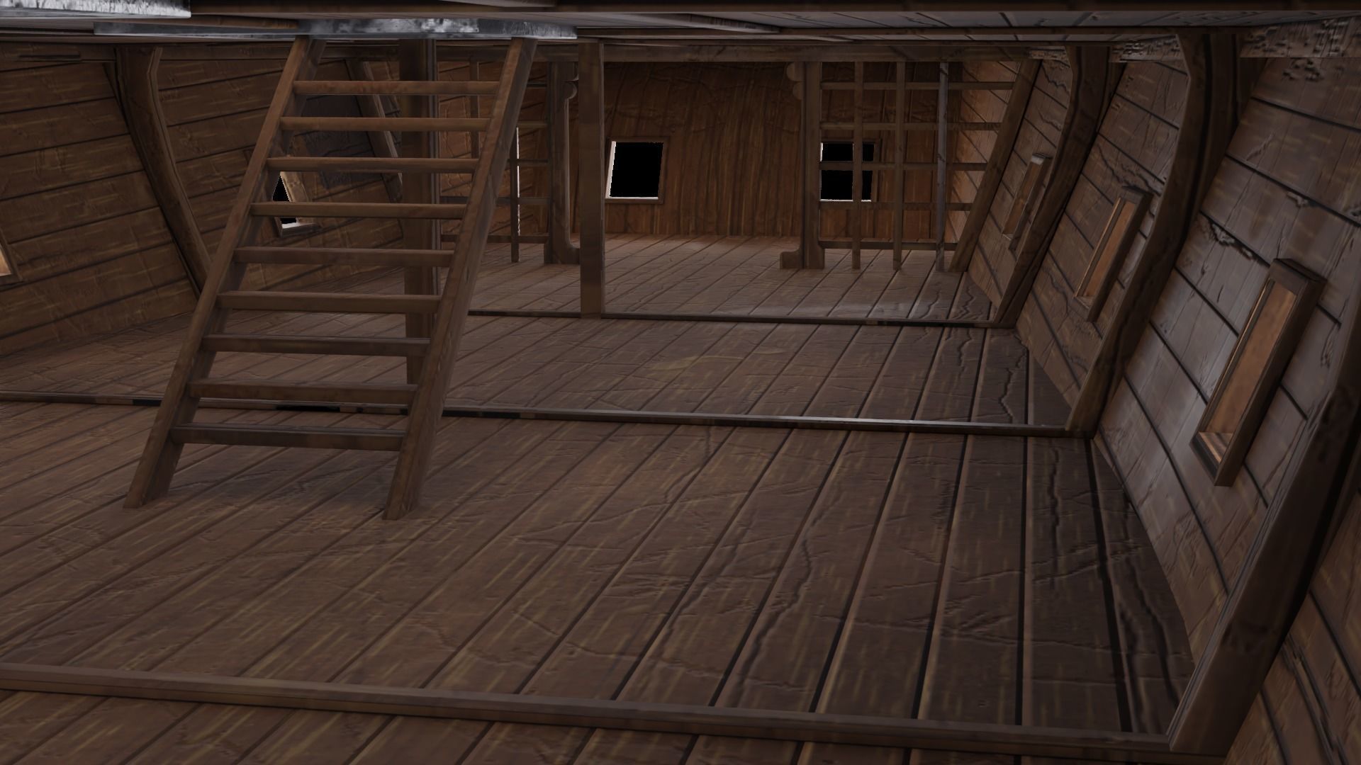 Pirate Ship with Interior - Props - Guns - Vol 2 Low-poly 3D model_7